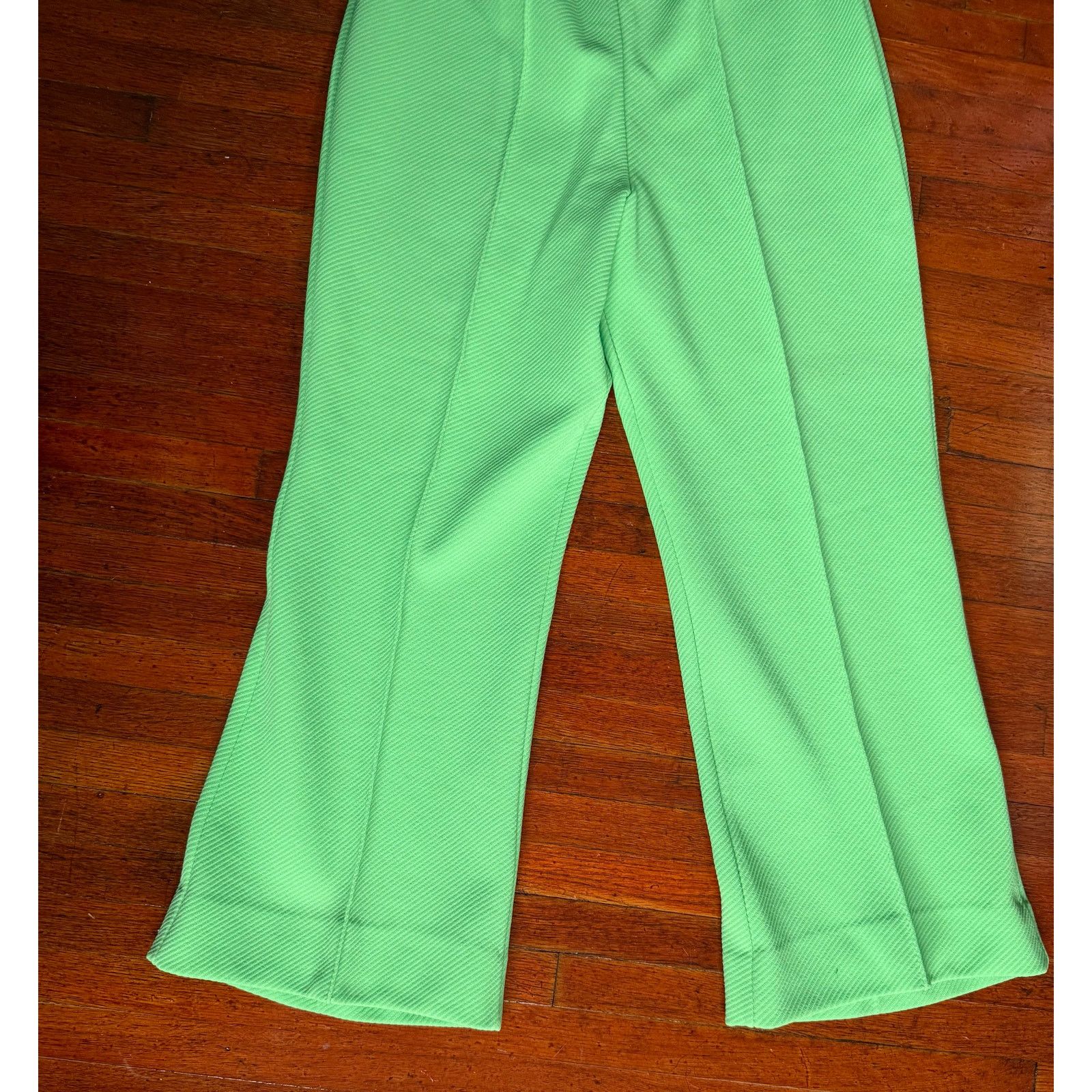 Vintage Vintage 70's Green Texture High Waisted Pants Stretch Small Size 30" / US 8 / IT 44 - 5 Thumbnail