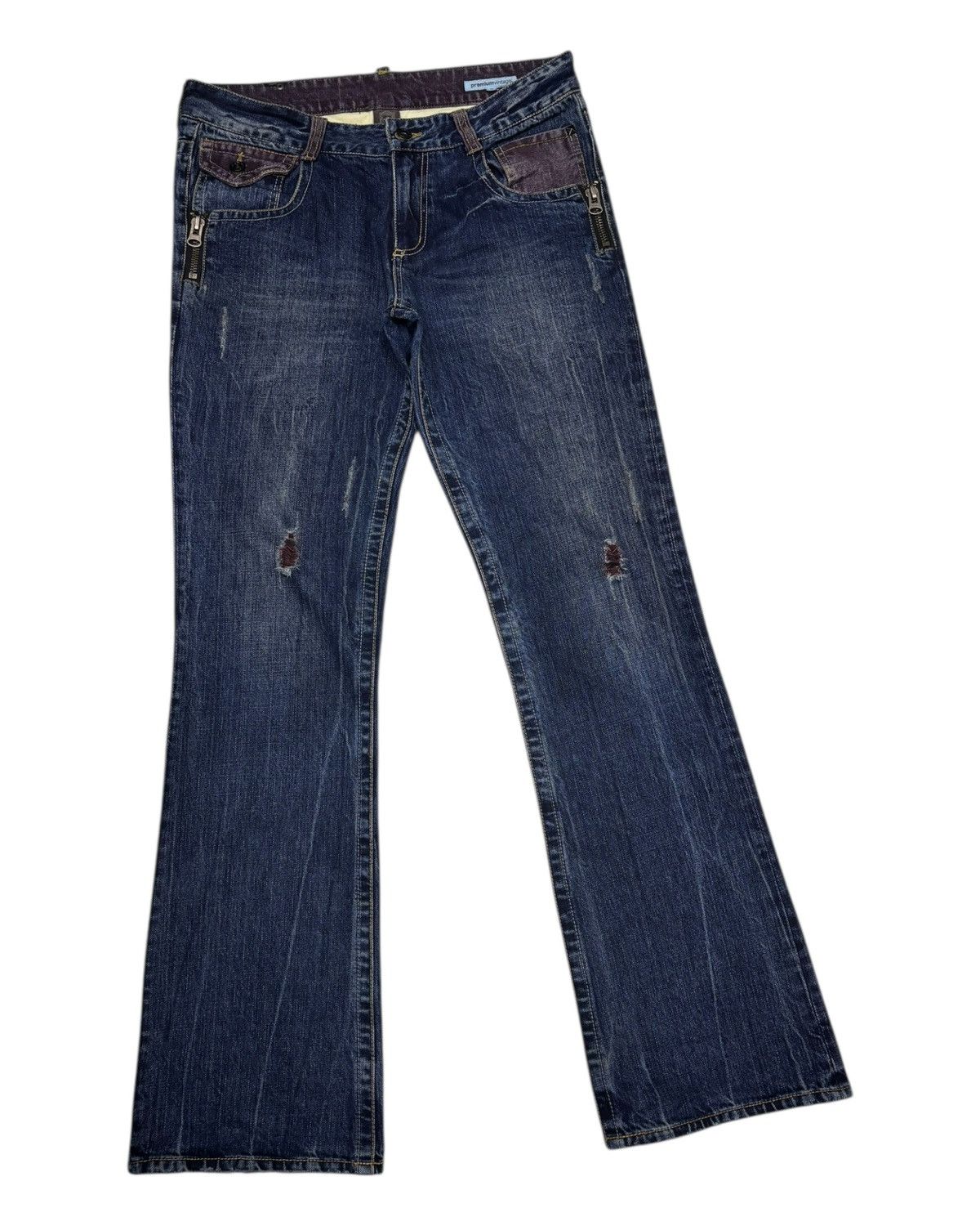 If Six Was Nine FLARE JEANS PREMIUM VINTAGE BY SEMANTIC DESIGN BOOTCUT DENIM Size US 34 / EU 50 - 3 Thumbnail