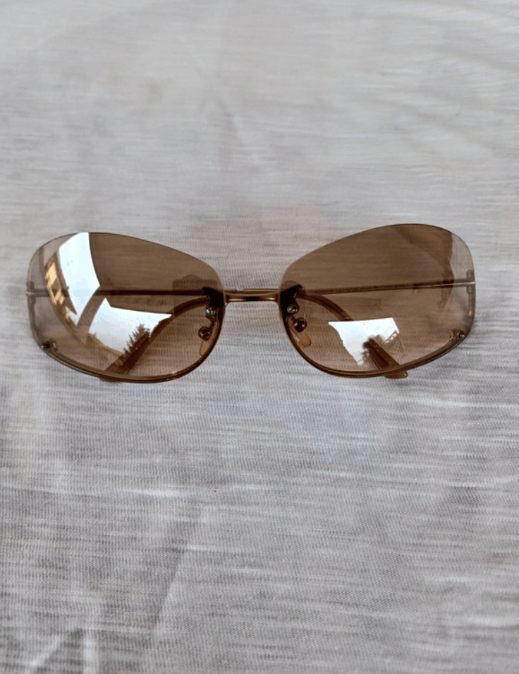 PRADA Sunglasses Star Wafe Flame Symbol Wrap Shield Mask