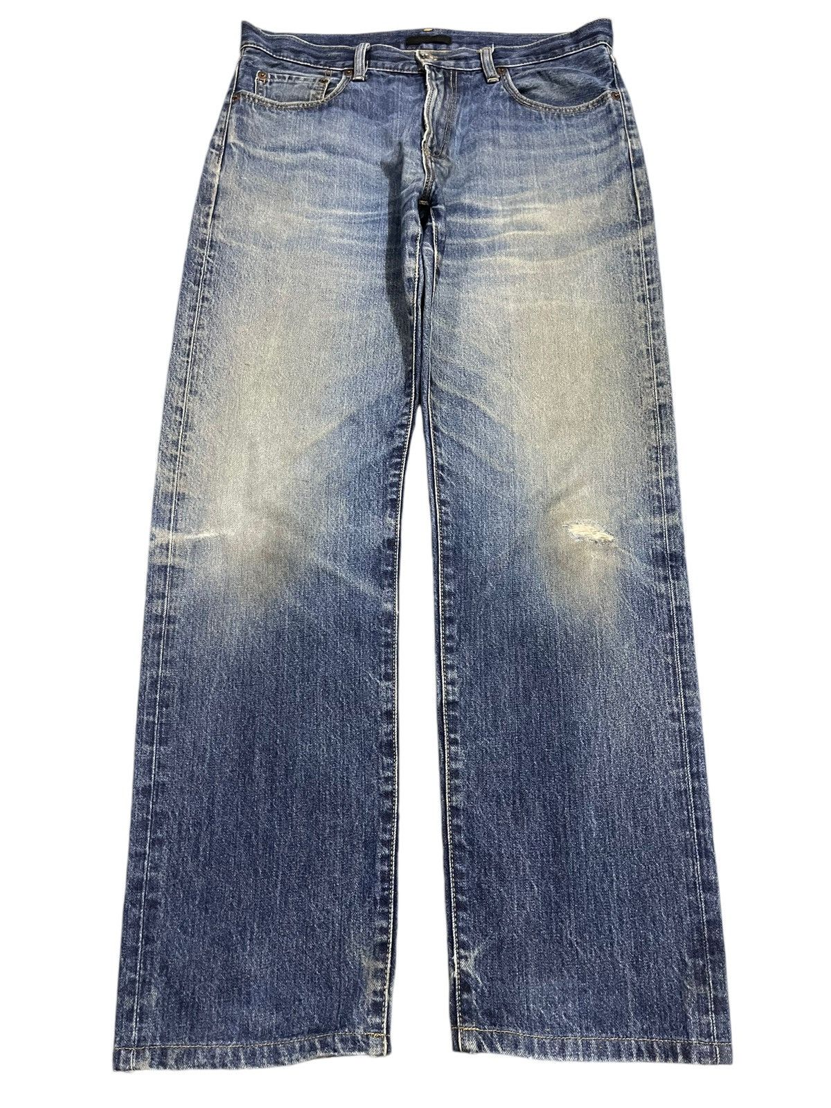 Uniqlo Vintage Japanese Uniqlo Blue Mud Wash Style Loose Jeans Size US 34 / EU 50 - 1 Thumbnail
