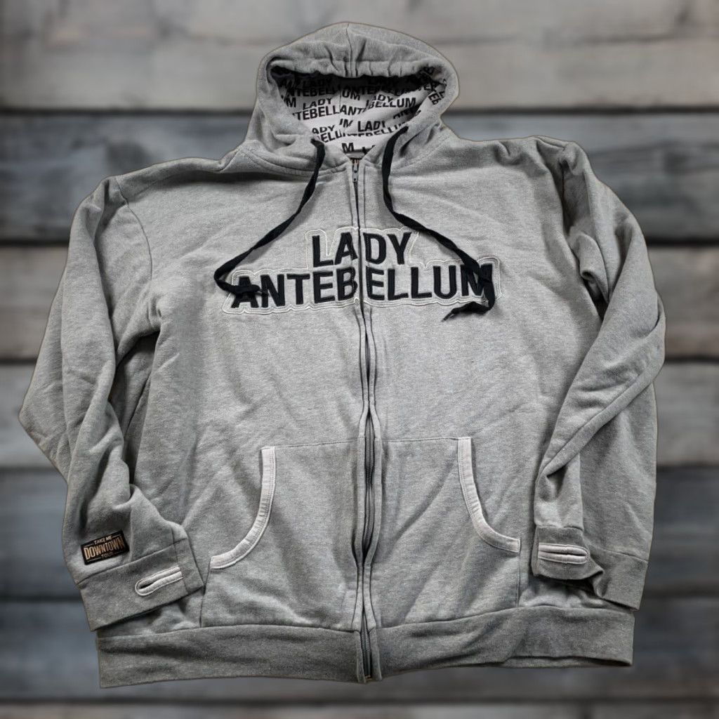 Vintage Lady Antebellum Hoodie Women XL Gray Take Me Downtour Tour Embroidered Full Zip 2014 Womens Size XL / US 12-14 / IT 48-50 - 1 Thumbnail