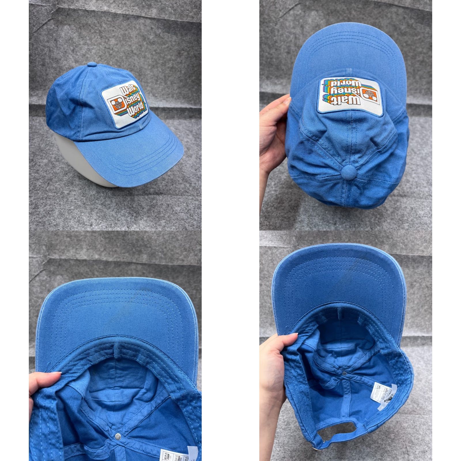 Disney Walt Disney World Hat Cap Strap Back Adult One Size Blue Cotton Retro Look Disney Hat/Cap Unisex Adults Baseball Cap 80s 90s Vintage Men Women Size ONE SIZE - 8 Thumbnail