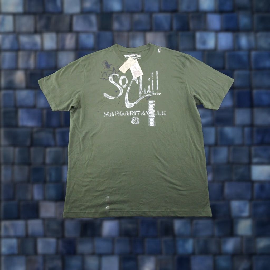 Vintage Margaritaville T-Shirt Mens Size 2XL So Chill Graphic Beach Crew Neck Short Sleeve Green 100% Cotton Size US XXL / EU 58 / 5 - 1 Thumbnail
