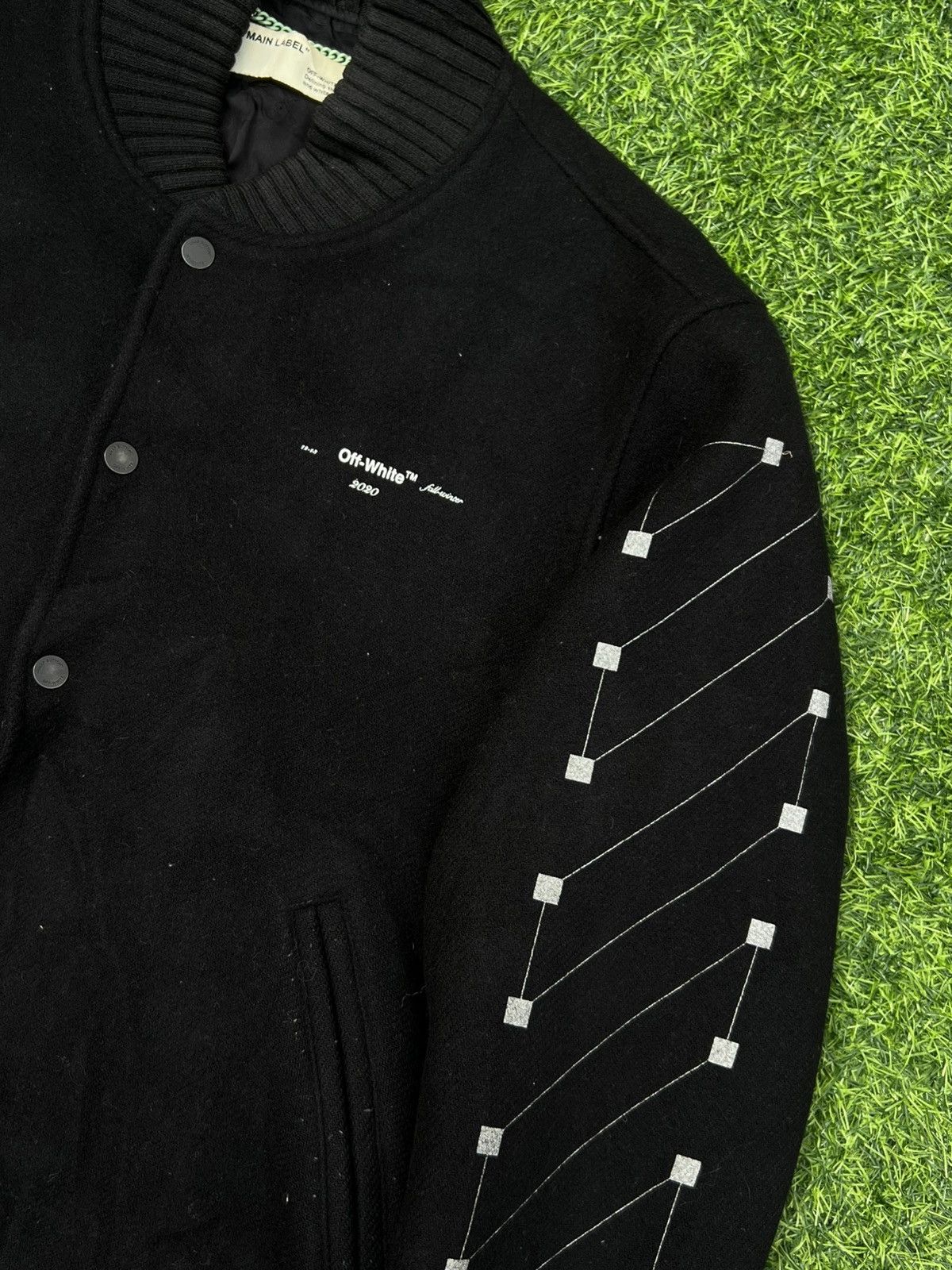 Off-White Off-White c/o Virgil FW20 (Black) Wool VarsityJacket- Large Size US M / EU 48-50 / 2 - 4 Thumbnail