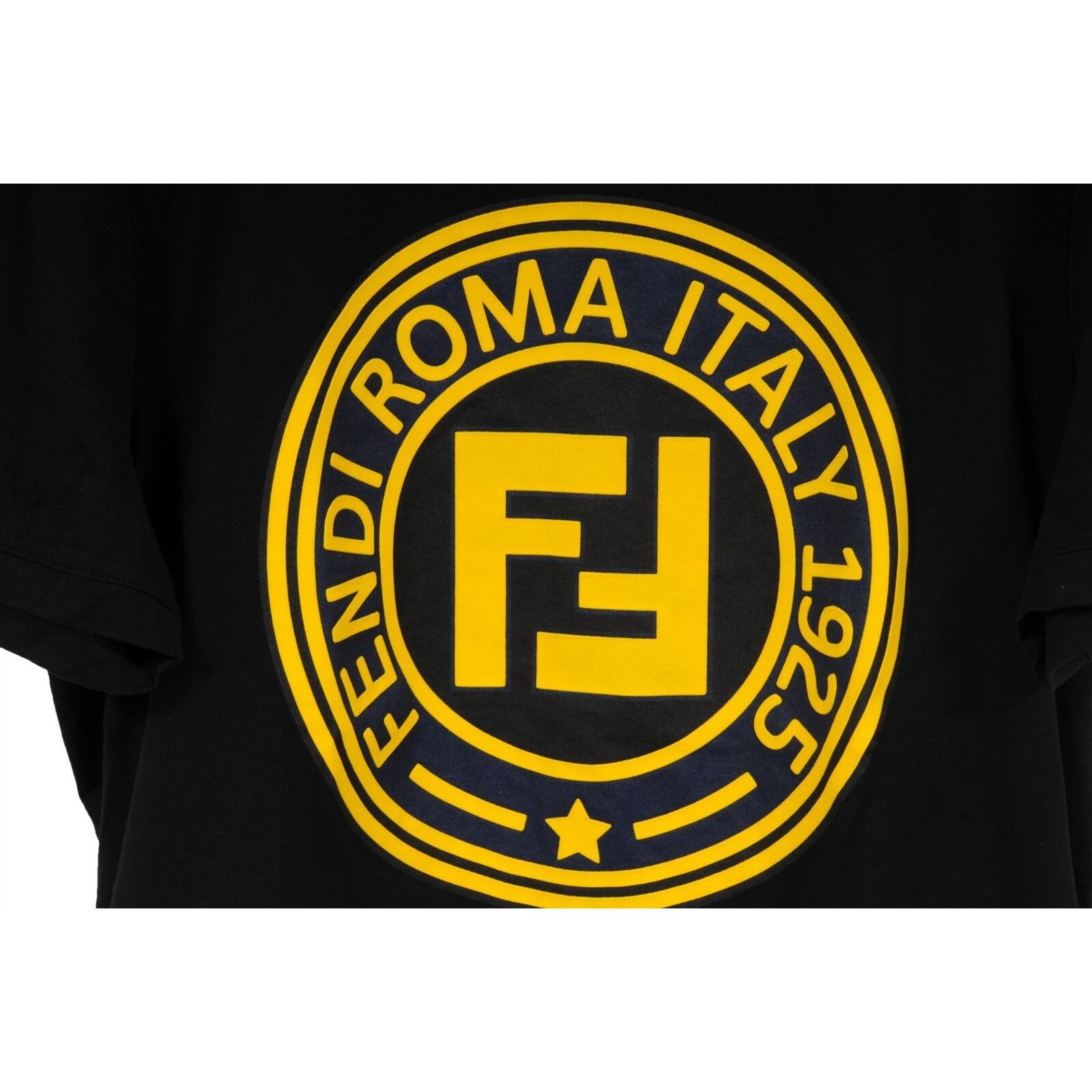 Fendi T Shirt Black Cotton Gold Raised FF Circle Logo Size US M / EU 48-50 / 2 - 3 Thumbnail