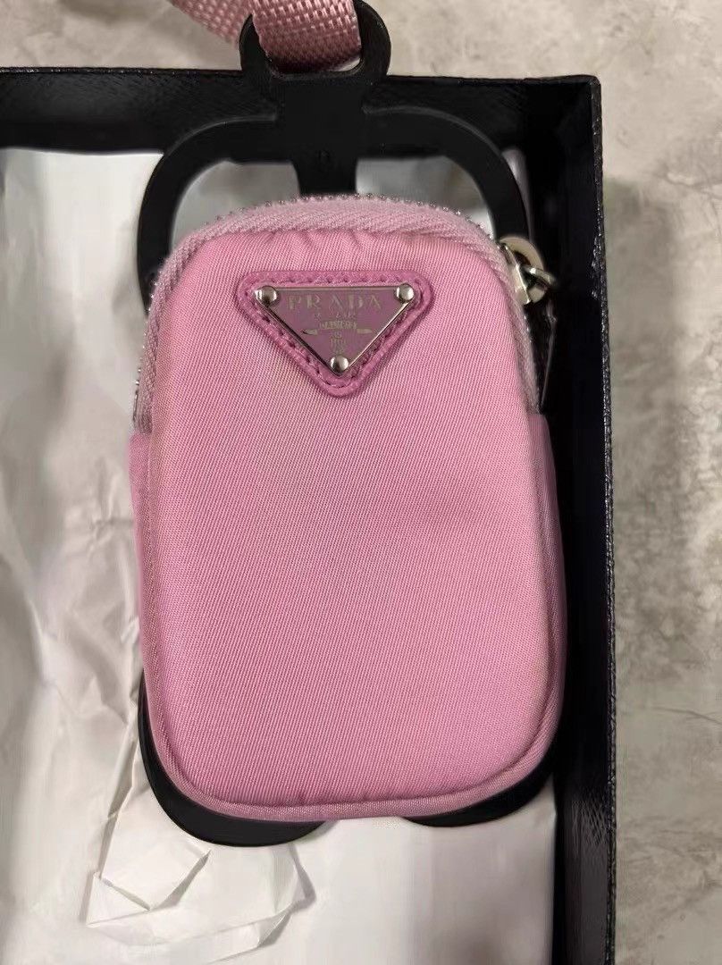 Prada PRADA Light Pink Triangle Logo Lanyard Phone Bag K28 Size ONE SIZE - 1 Thumbnail