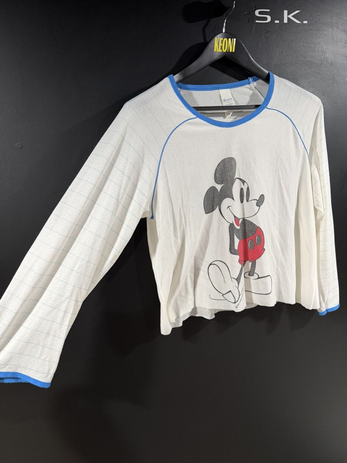 Vintage 1980s Vintage Mickey Mouse Soft Thin Cropped Grunge LS Tee M Size US M / EU 48-50 / 2 - 4 Thumbnail