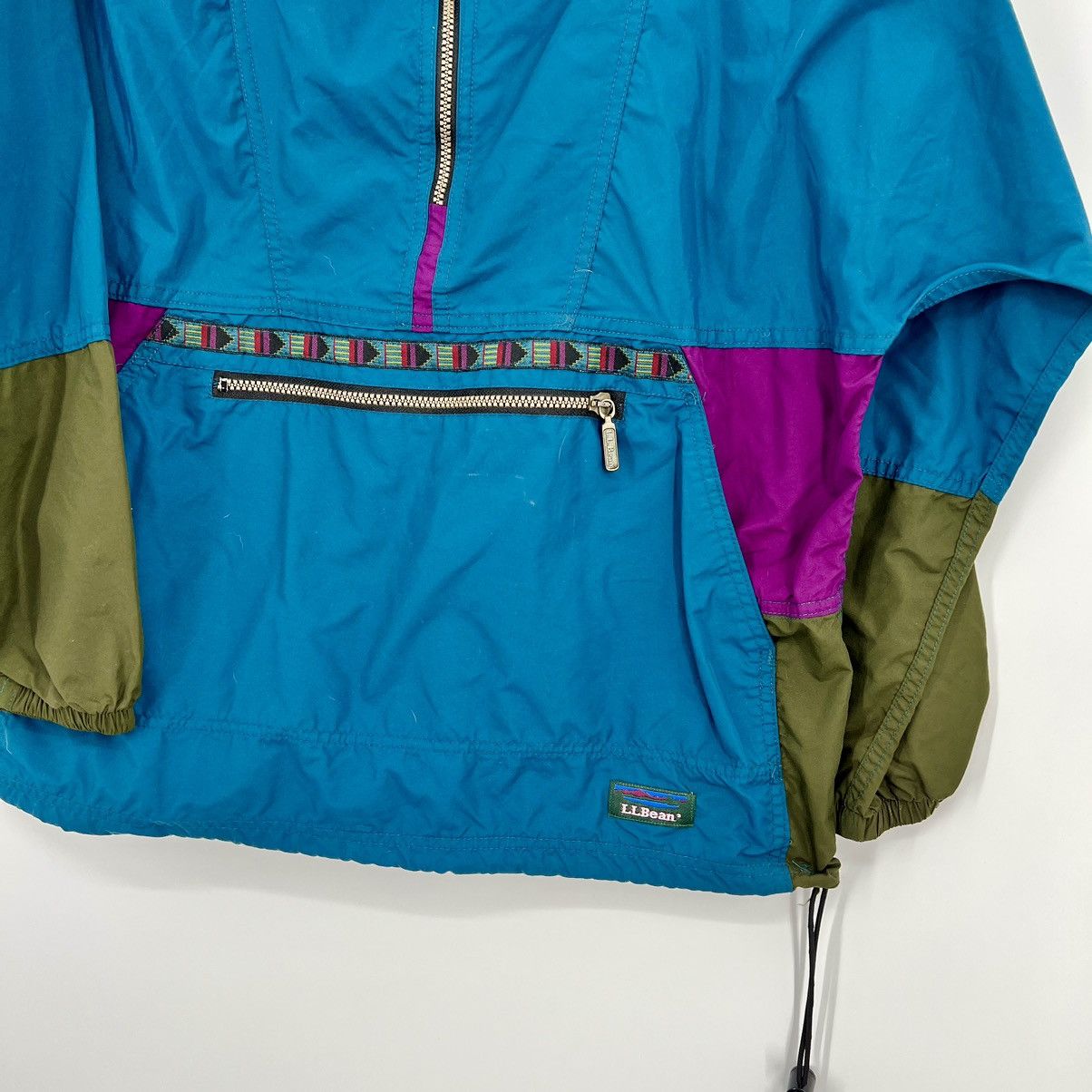 L.L. Bean Vintage 80s L.L. Bean Anorak 1/2 Zip Retro Aztec Windbreaker Size L / US 10 / IT 46 - 3 Thumbnail