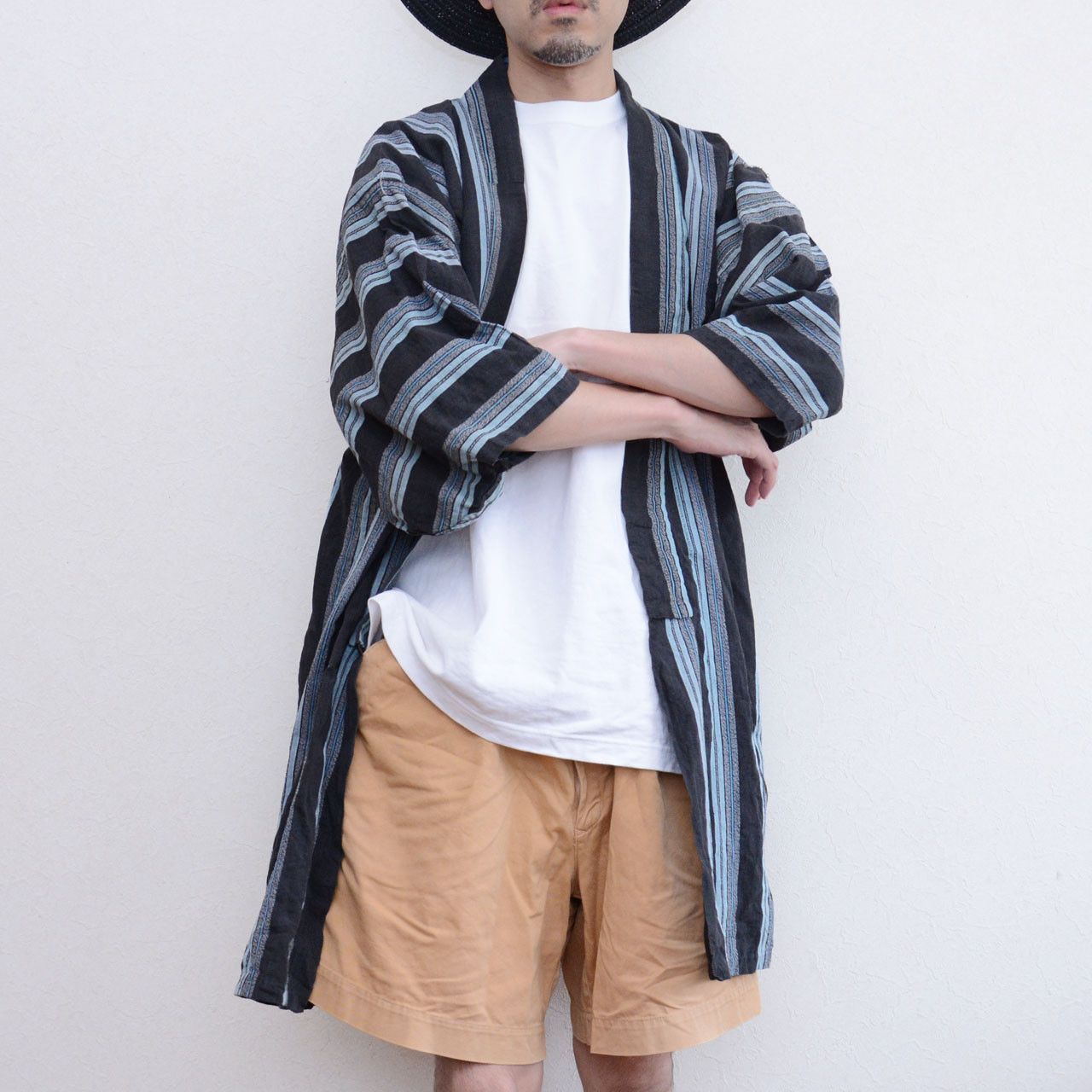 Other Noragi Jacket Vintage Japan Black Stripe Cotton Size US L / EU 52-54 / 3 - 11 Thumbnail