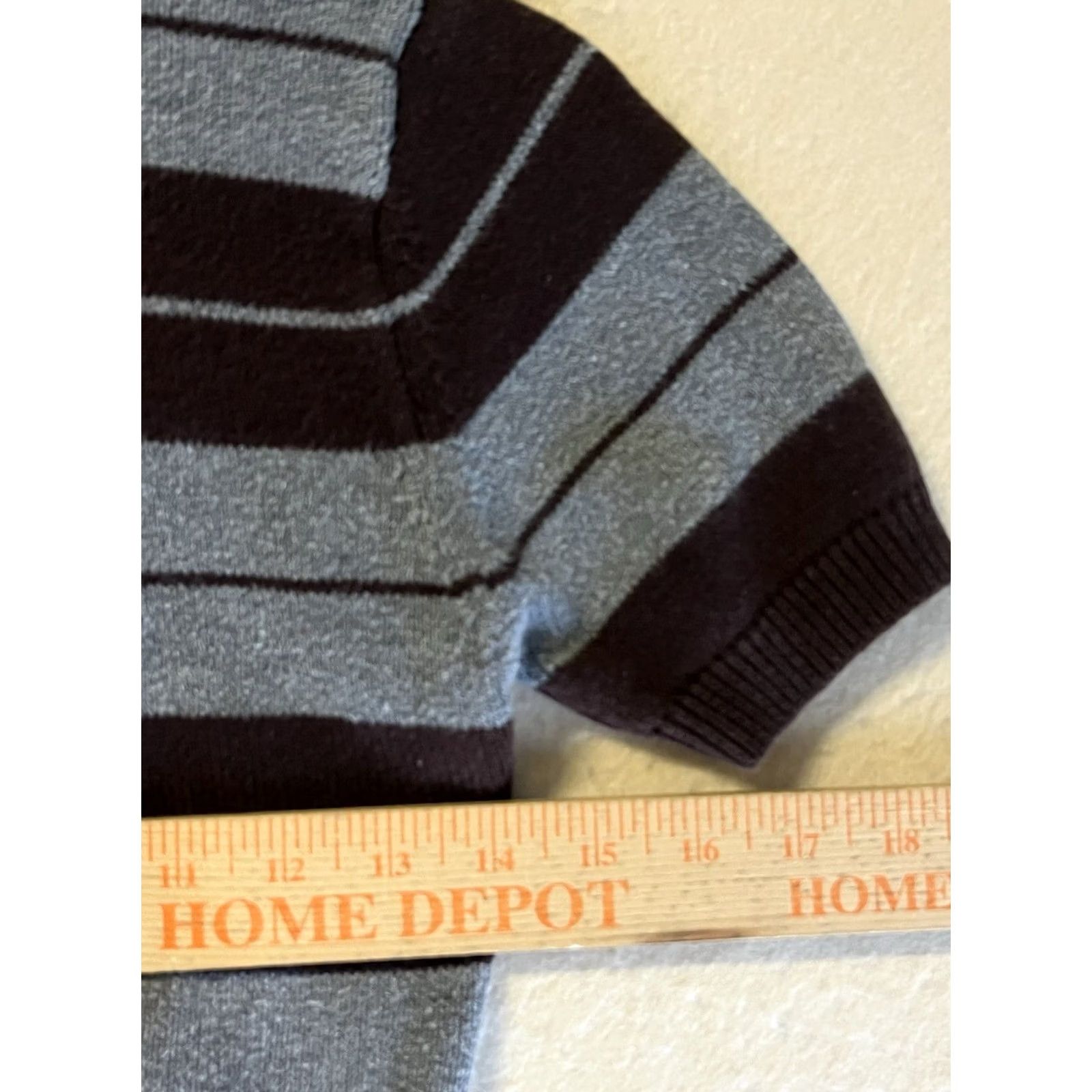 Vintage FB County Polo Shirt Womens XS Crop Top Striped Knit Short Sleeve Collared Polo Breathable Lightweight Gray Cropped Womens XS Size XS / US 0-2 / IT 36-38 - 3 Thumbnail