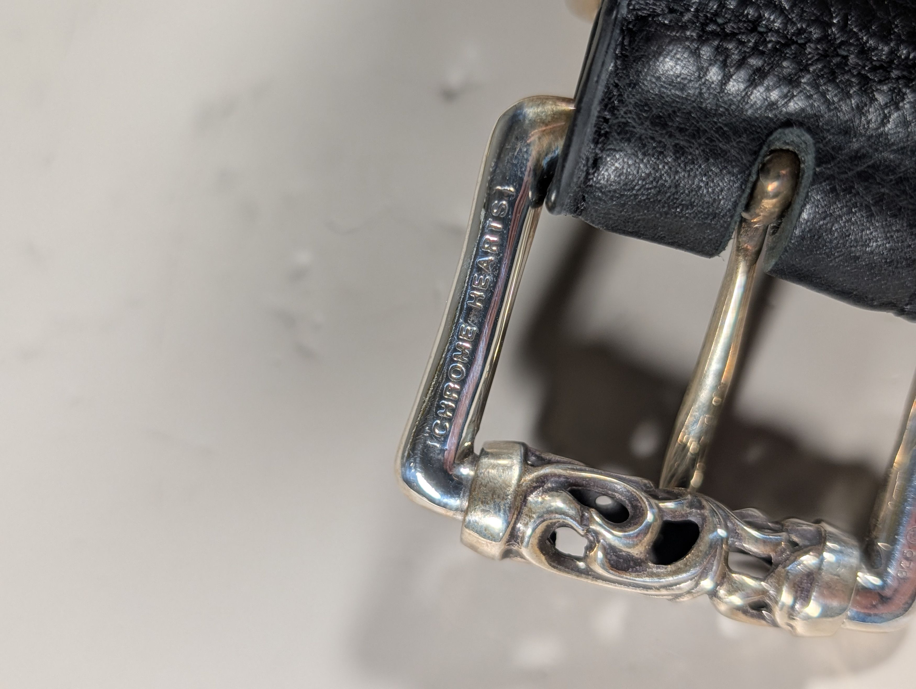 Chrome Hearts CH Roller Belt 1.5" Roller Buckle Chrome Hearts Black Belt Size 30 - 6 Thumbnail