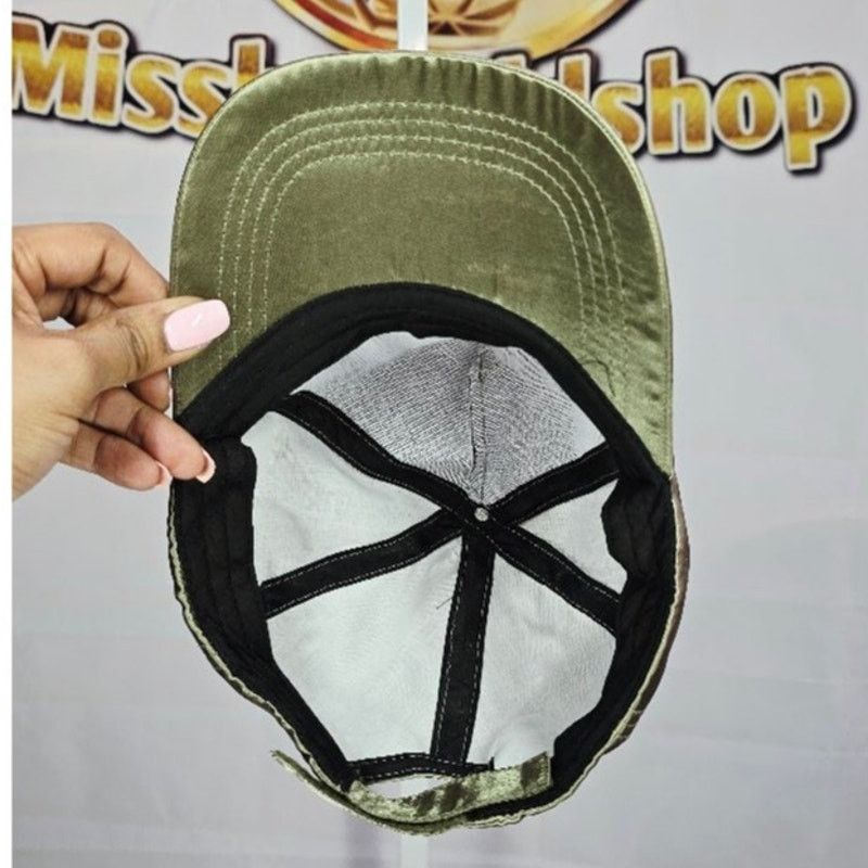 Other Green Satin Squad Adjustable Hat with Velcro Back Unisex Size ONE SIZE - 3 Thumbnail