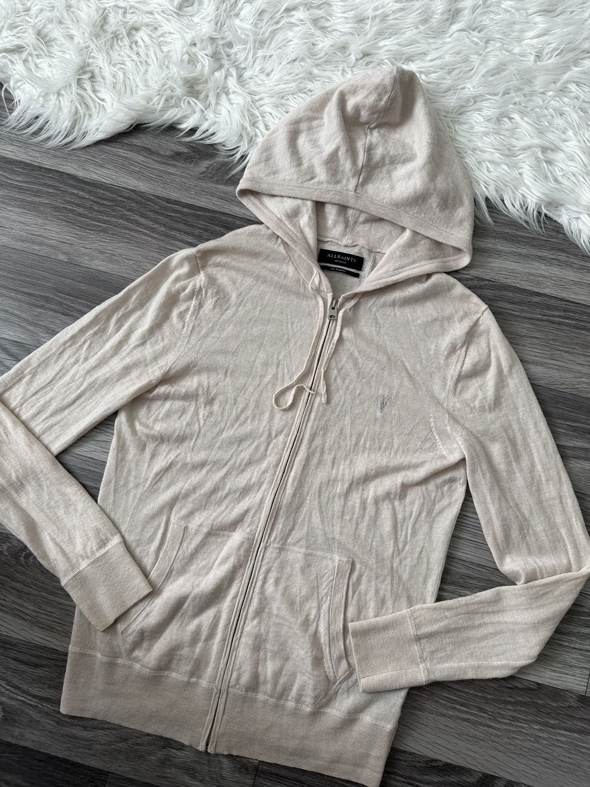 Allsaints All Saint Merino Beige Zip Hoodie size M hype oldmoney Size US M / EU 48-50 / 2 - 2 Thumbnail