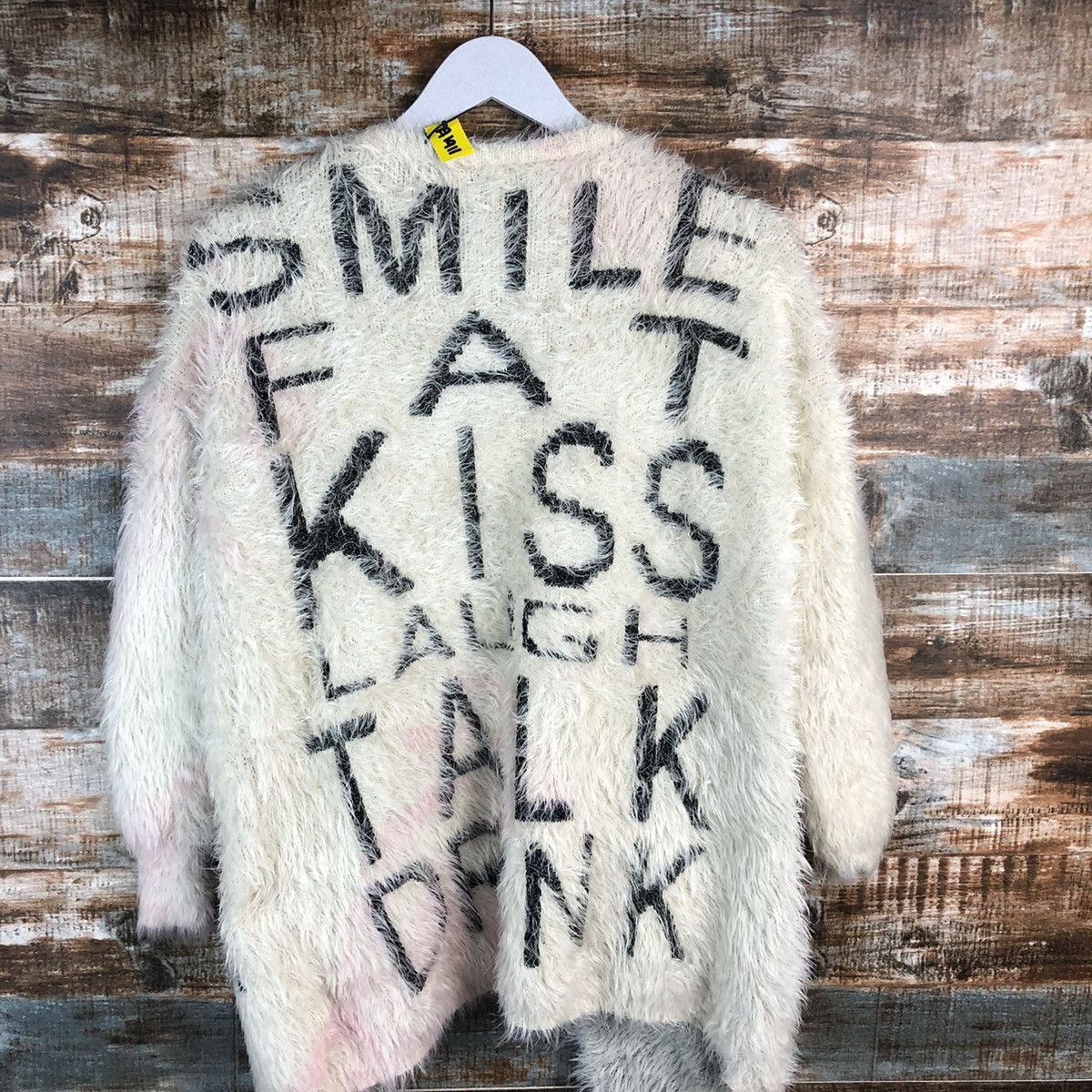 Vintage Japan faded mohair fur shaggy White Cardigan Knitwear #A1911 Size L / US 10 / IT 46 - 13 Thumbnail