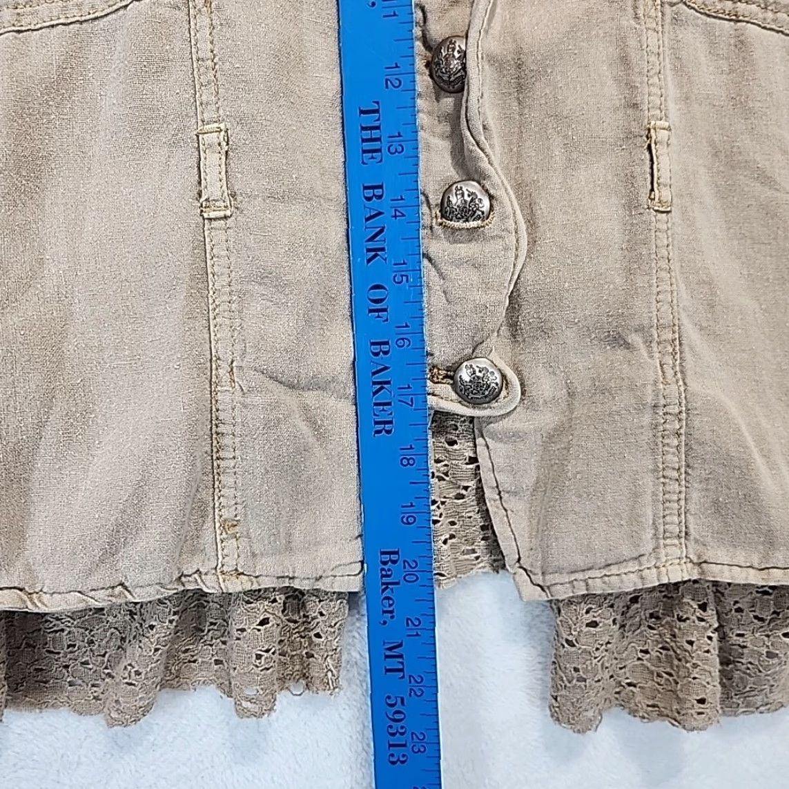 Vintage VINTAGE? We The Free People Button Up Linen Blend Shirt Womens Size S Tan Long Sleeve Top Size S / US 4 / IT 40 - 7 Thumbnail