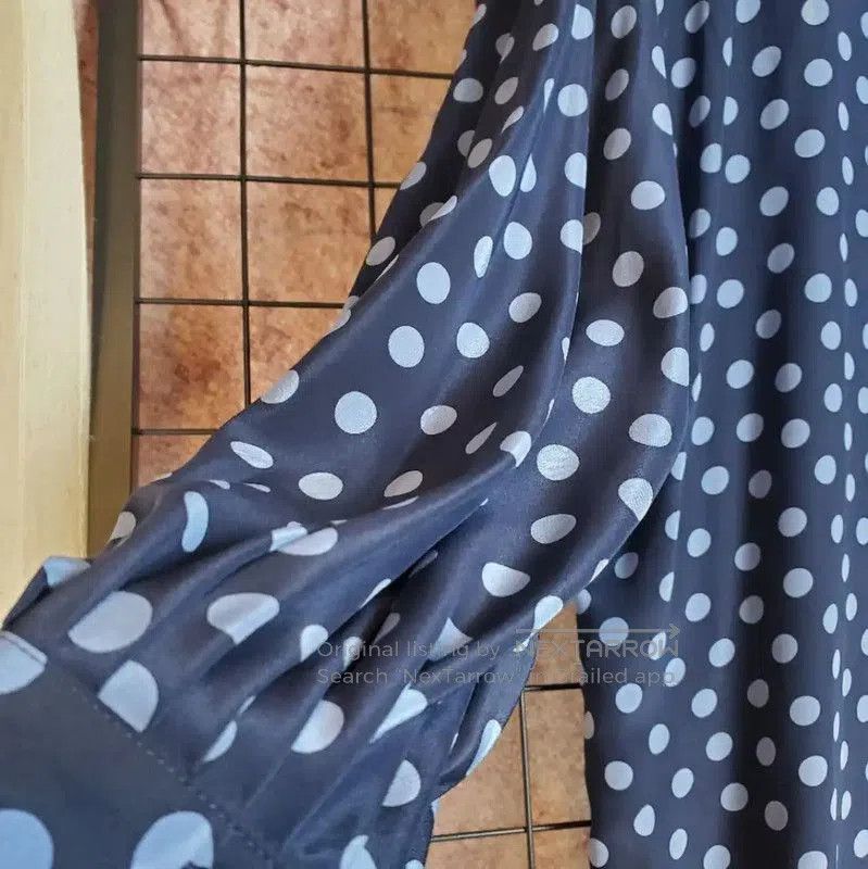 Dior Dior Navy Polka Dot Silk Dress Size M . Size M / US 6-8 / IT 42-44 - 7 Thumbnail