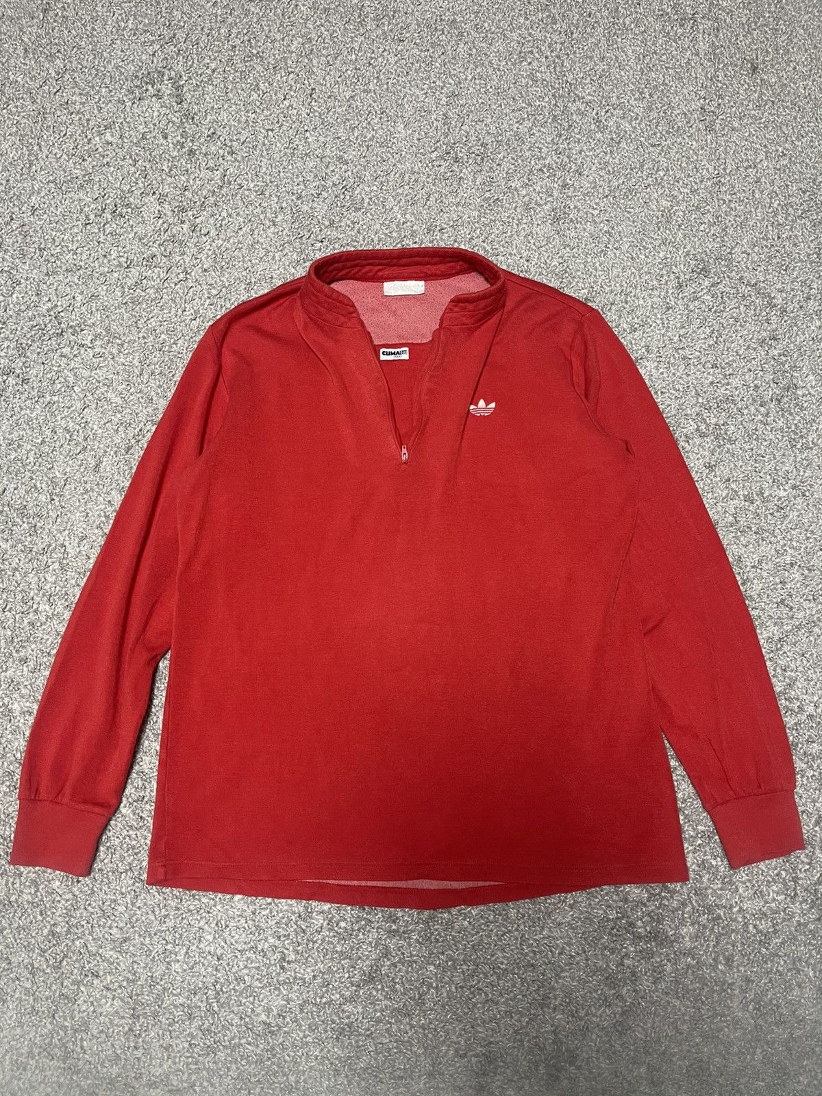 Adidas Adidas Vintage Climalite Red West Germany Zip Pullover Size US L / EU 52-54 / 3 - 2 Thumbnail