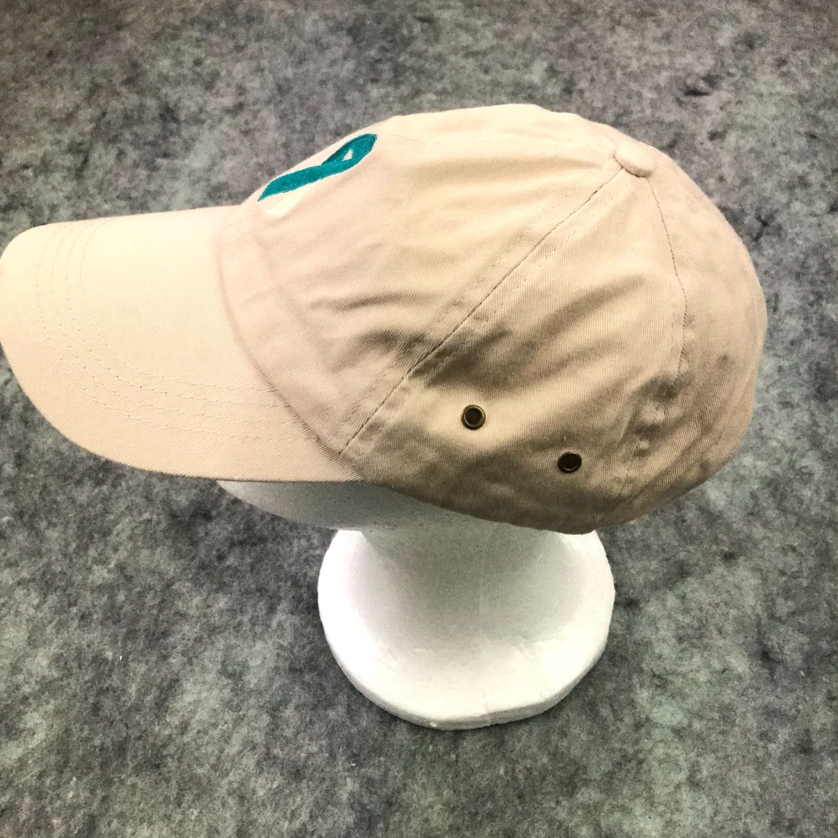 Hope Choose Hope Hat Womens Adjustable Beige Breast Cancer Awareness Ribbon Size ONE SIZE - 3 Thumbnail