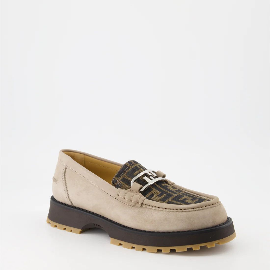 Fendi o1w1db10325 7D1581 Loafers in Beige & Brown Size US 8 / EU 41 - 2 Thumbnail