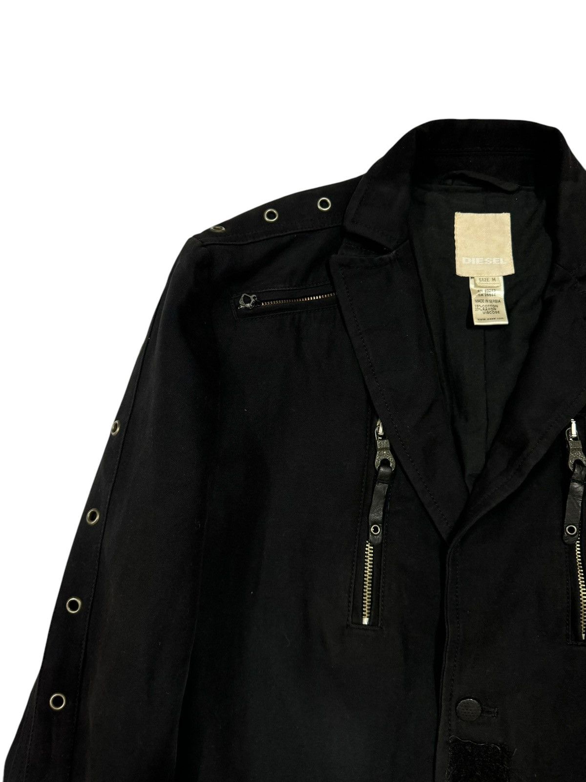 Diesel × Diesel Black Gold Diesel Bondage Black Blazer Jacket Multipocket Size 40R - 7 Thumbnail