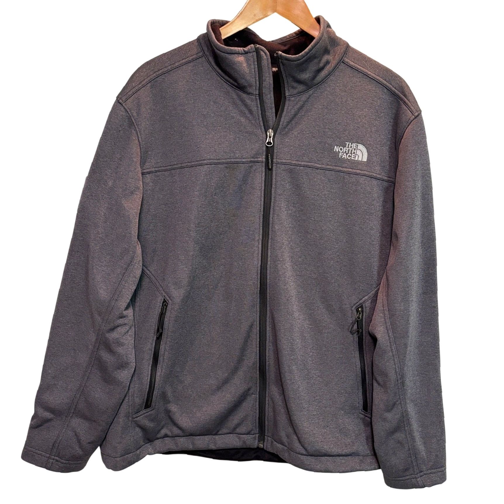 The North Face The North Face Jacket Mens XL Gray Ridgewall Softshell Logo Full Zip Windbreaker Casual Mens XL Gray Logo Solid Softshell Jacket Size US XL / EU 56 / 4 - 2 Thumbnail