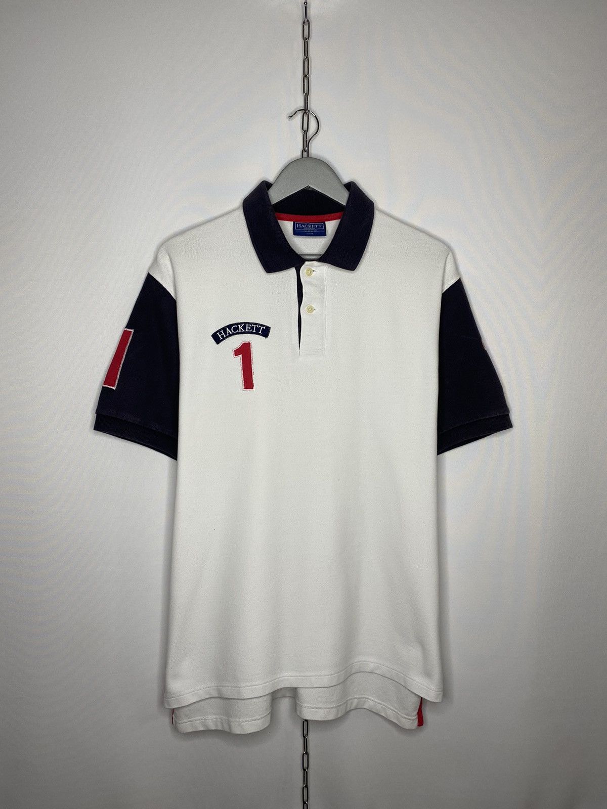 Hackett × Vintage Vintage Hackett London #1 Polo Shirt Short Sleeve Big Logo Size US L / EU 52-54 / 3 - 2 Thumbnail