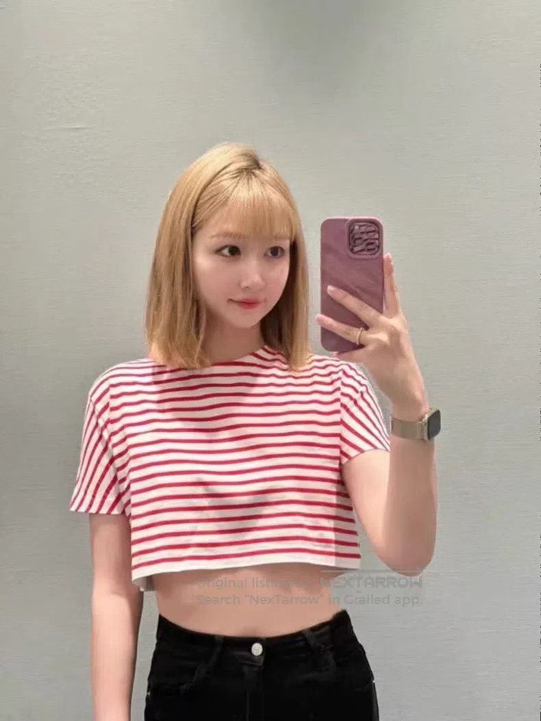 Miu Miu Miu Miu Size S Red and white striped short sleeve Size S / US 4 / IT 40 - 7 Thumbnail