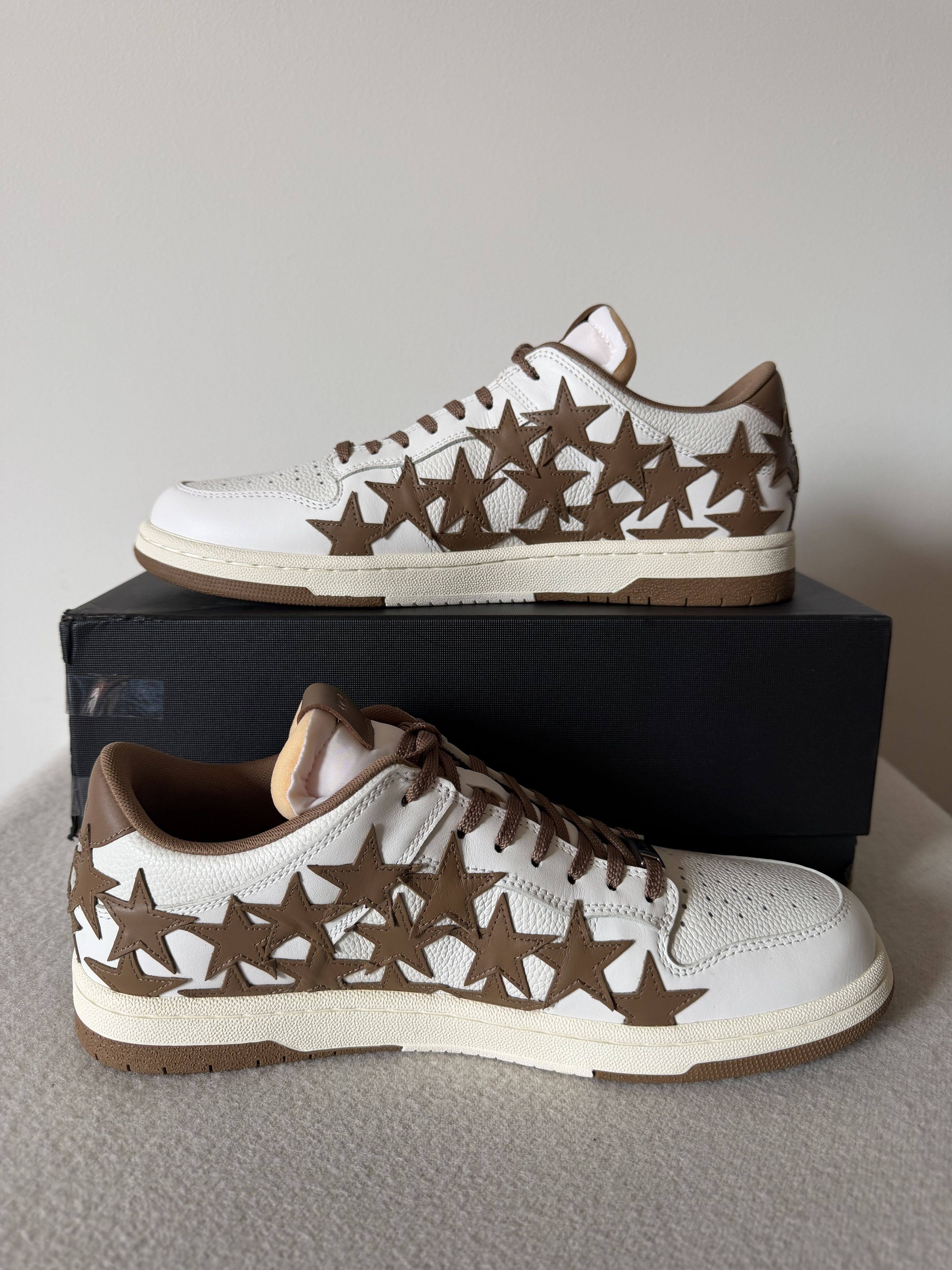 Amiri Amiri Stars Low Sneakers in White Brown Size US 12 / EU 45 - 3 Thumbnail