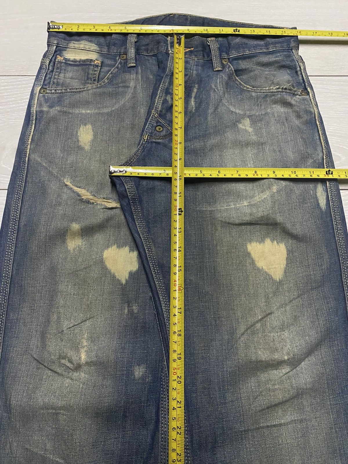 MLB × Polo Ralph Lauren Polo Raph Laurent Bleach Mud Wash Baggy Wide Leg Jeans Size US 31 - 17 Thumbnail