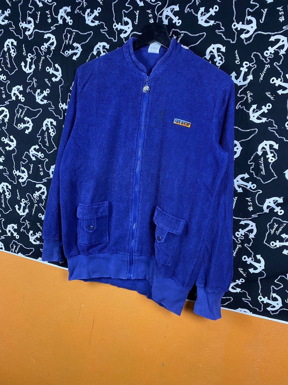 Vintage Vintage Tiki Blue Terry Zip-Up Jacket Casual Streetwear Size US S / EU 44-46 / 1 - 3 Thumbnail