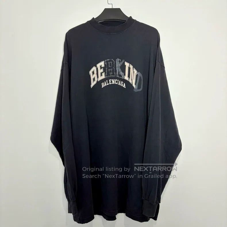 Balenciaga Balenciaga Embroidered Destroyed Logo Distressed Long Slee Size US M / EU 48-50 / 2 - 1 Thumbnail