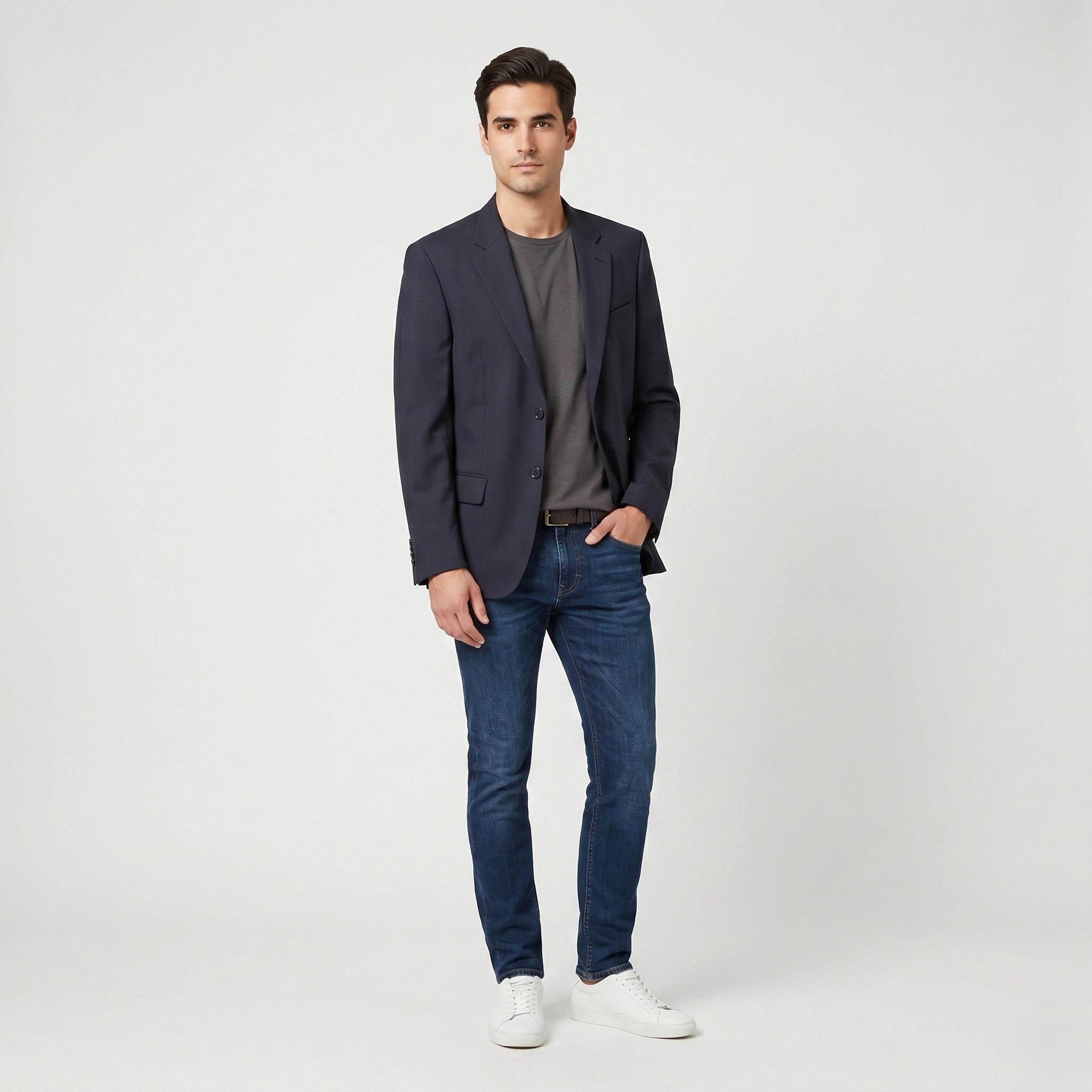 Cos COS Men 50 40 Blazer Navy Striped Wool Vanalba 0833 Size 40R - 1 Thumbnail