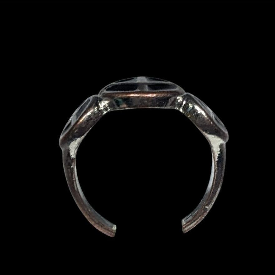 Other 90s Style Triple Peace Sign Black And Silver Tone Enamel Fil Size ONE SIZE - 8 Thumbnail