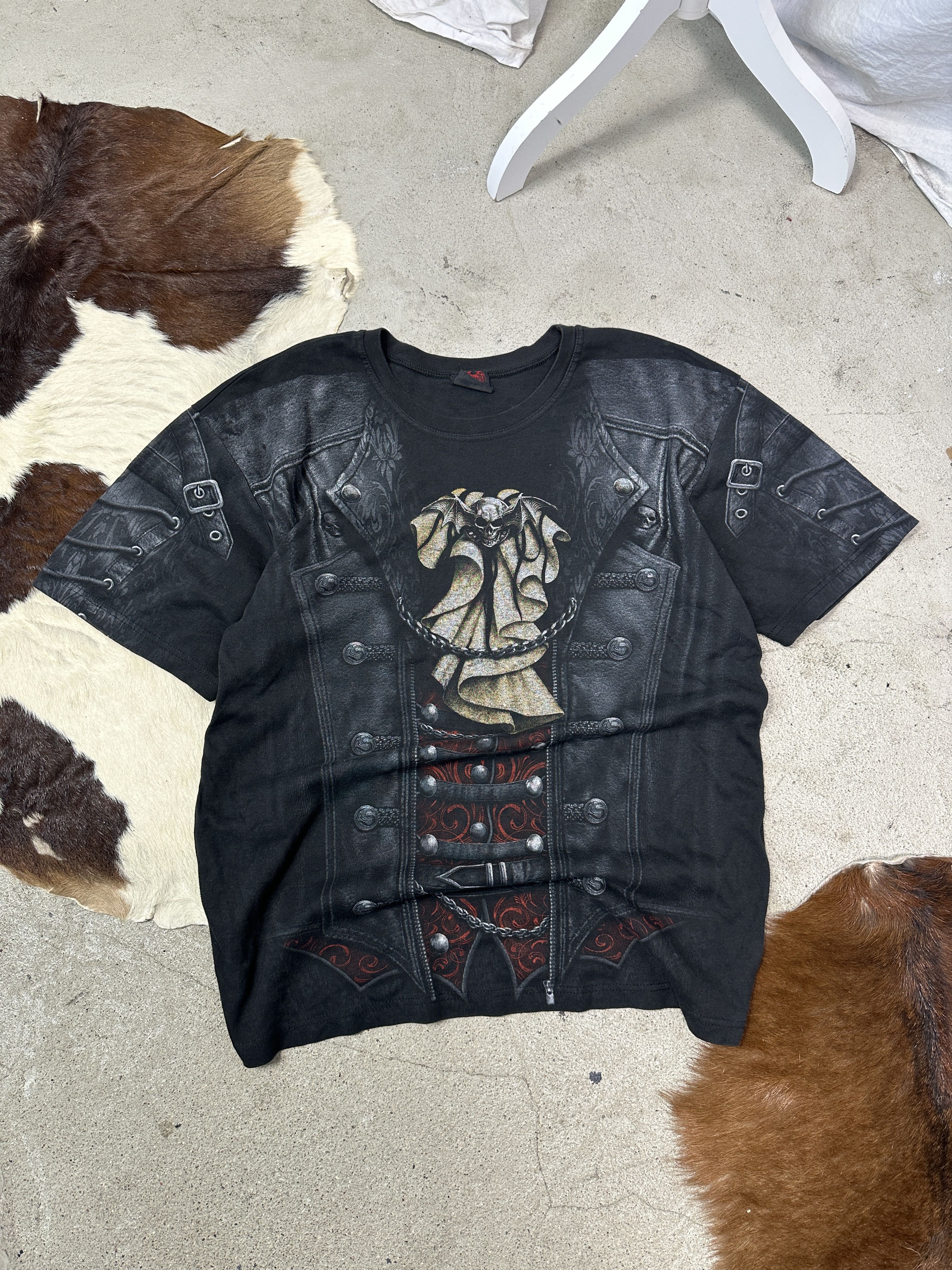 Vintage Vintage Avant Garde Grunge Spiral Printed T-shirt Y2K Size US XXL / EU 58 / 5 - 3 Thumbnail