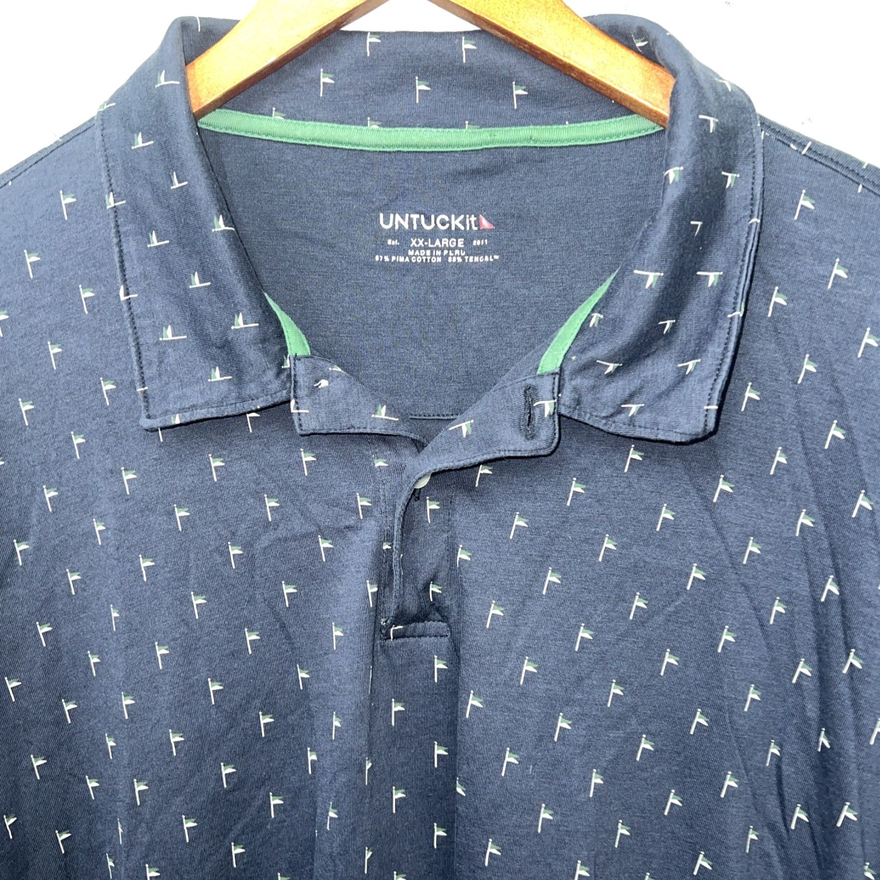 UNTUCKit UNTUCKit Polo Shirt Mens 2XL Blue Polo Untuckit Polo Shirt Men 2XL Blue Size US XXL / EU 58 / 5 - 2 Thumbnail