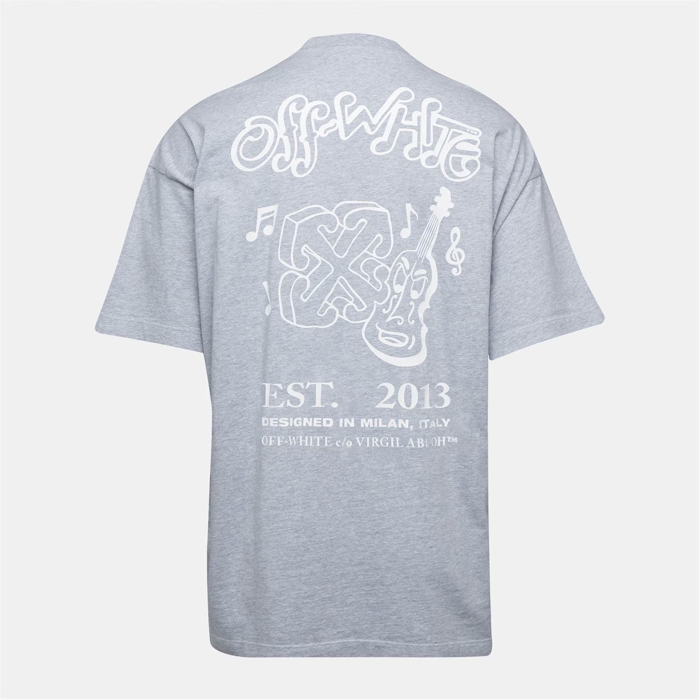 Off-White o1g2r1mq0226 Hl_Music T-Shirt In Grey Size US XS / EU 42 / 0 - 2 Thumbnail