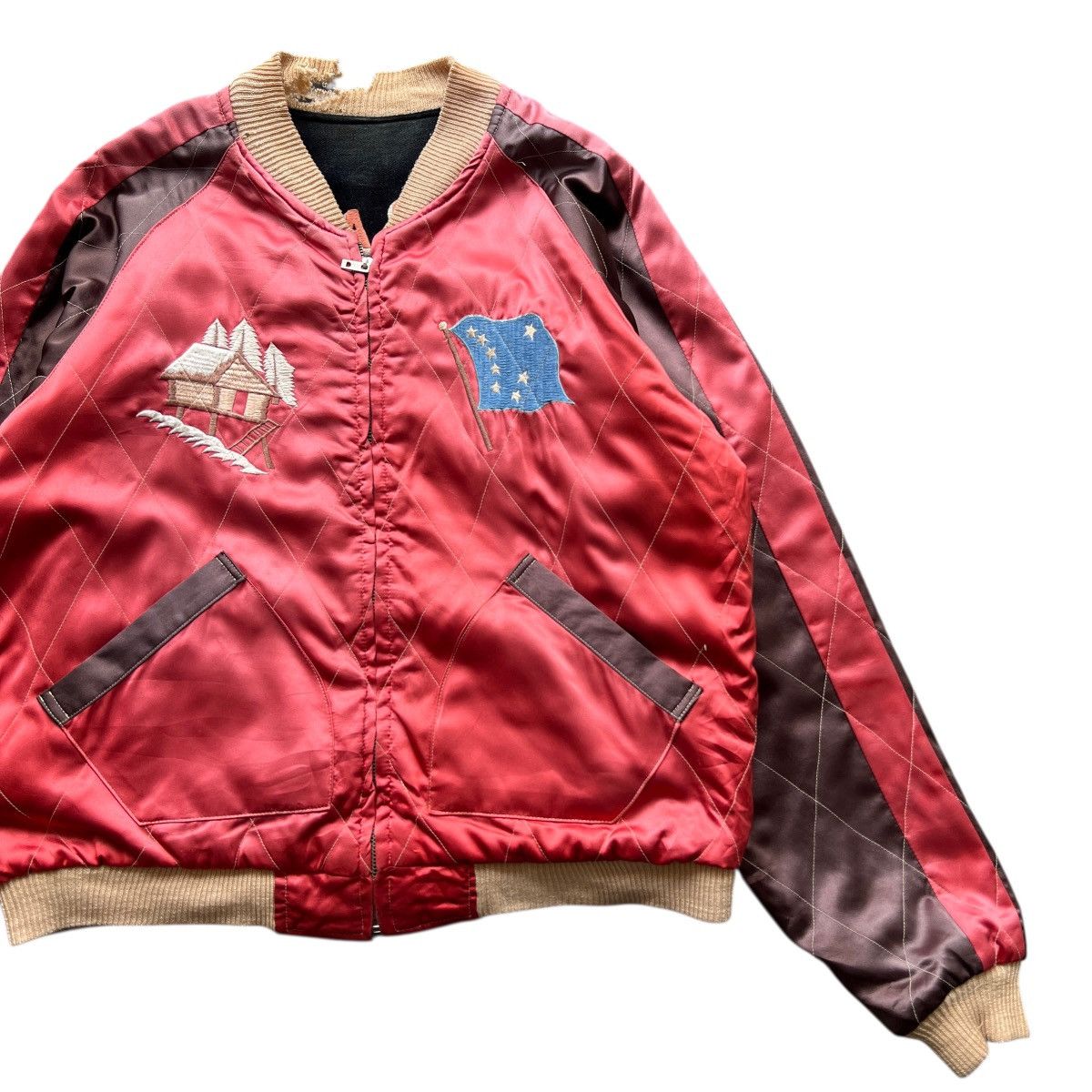 Tailor Toyo 🔥 RARE VINTAGE 50s STYLE ALASKA VELVET REVERSIBLE SUKAJAN Size US L / EU 52-54 / 3 - 13 Thumbnail
