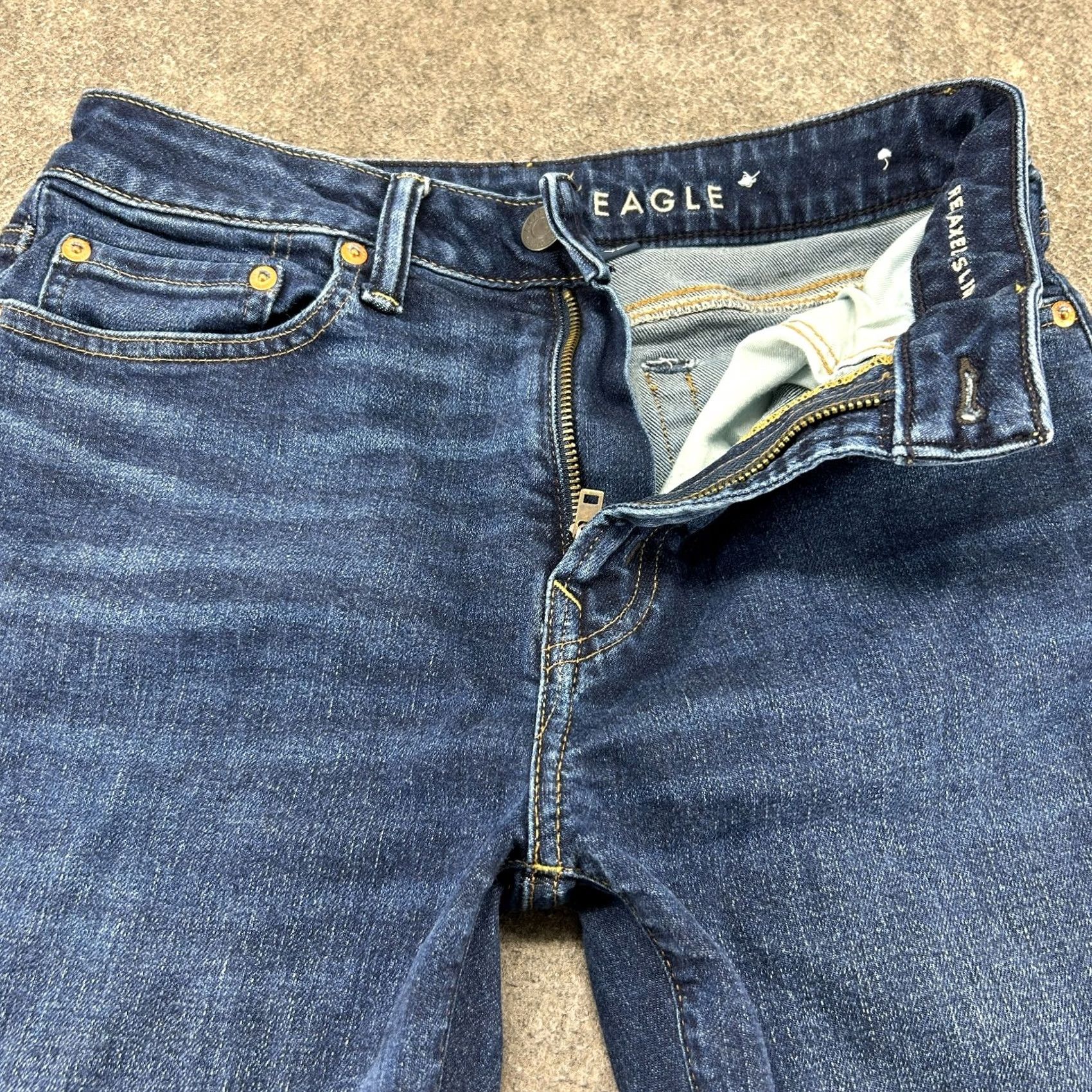 American Eagle Outfitters American Eagle Jeans Mens 29x30 Blue Slim Denim Aiflex Plus Relaxed Straight 5-Pocket Logo Size US 29 - 2 Thumbnail