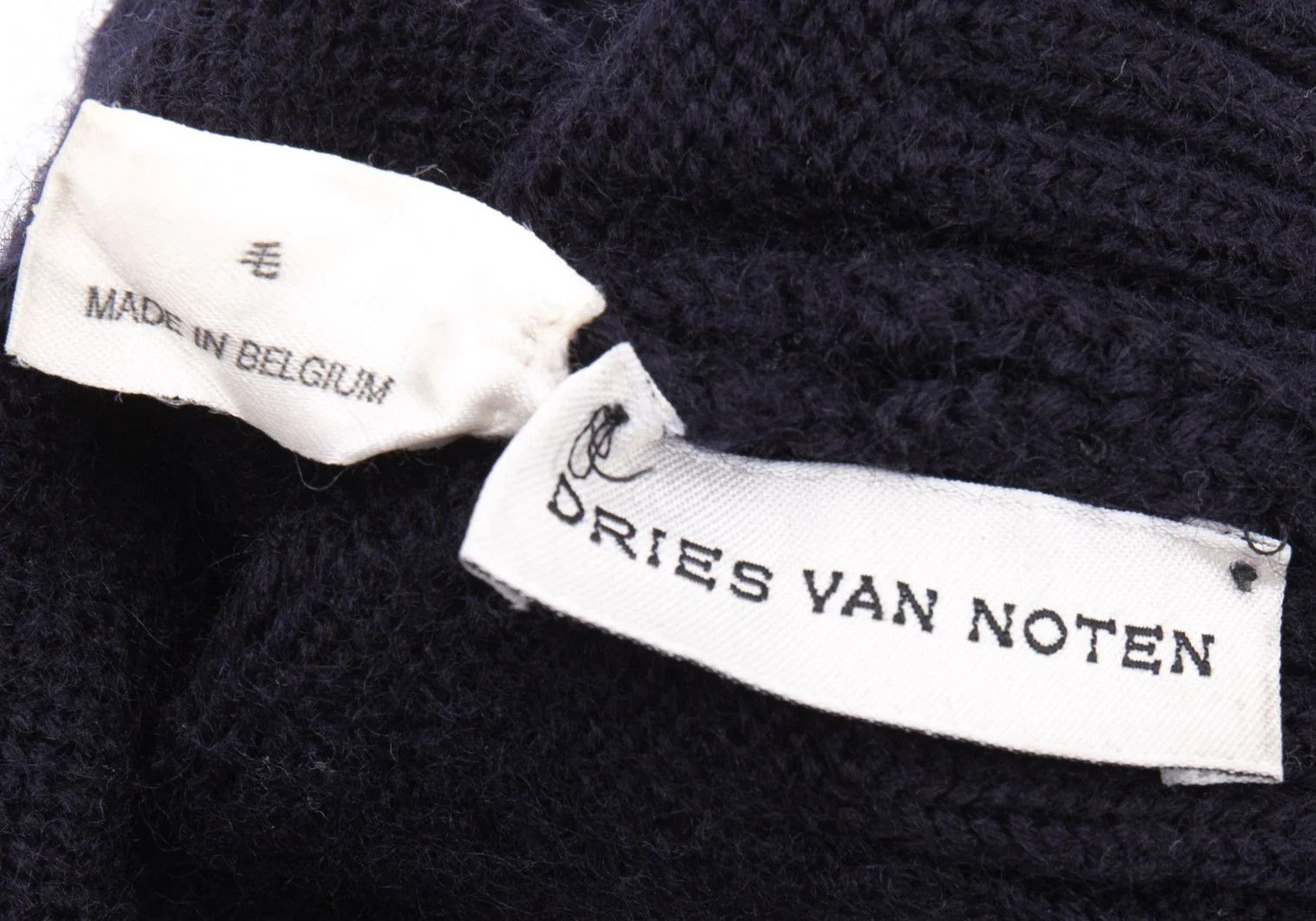 Dries Van Noten Wool Ribbed Knit Cap in Navy Blue Size ONE SIZE - 11 Thumbnail
