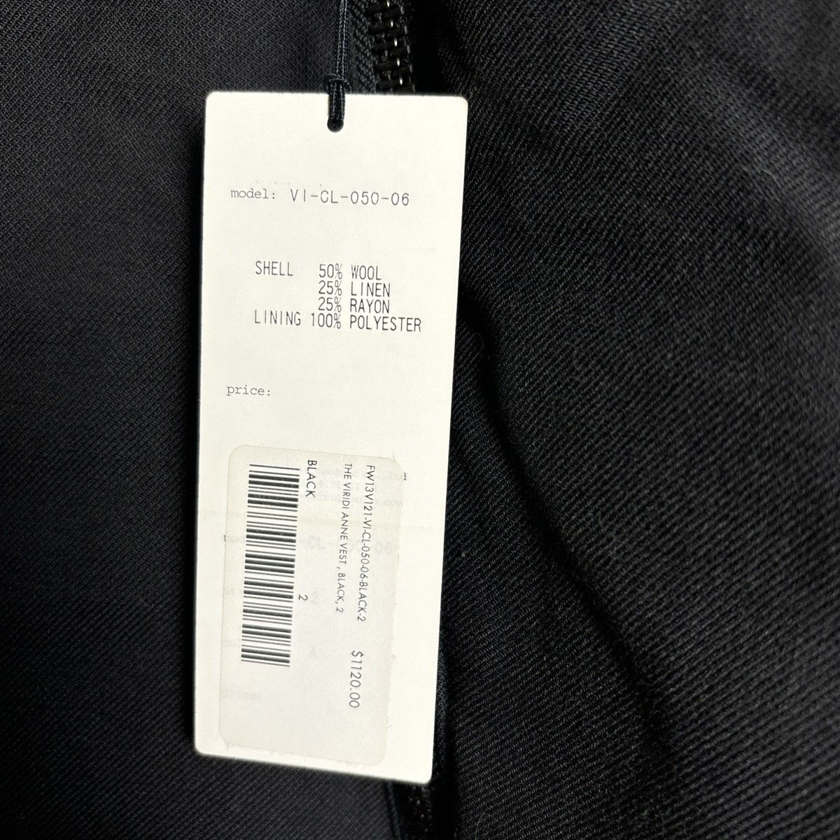 The Viridi-anne Black Cross-Zip Down Puffer Vest. Wool/Linen Small w/Tag Size US S / EU 44-46 / 1 - 15 Thumbnail