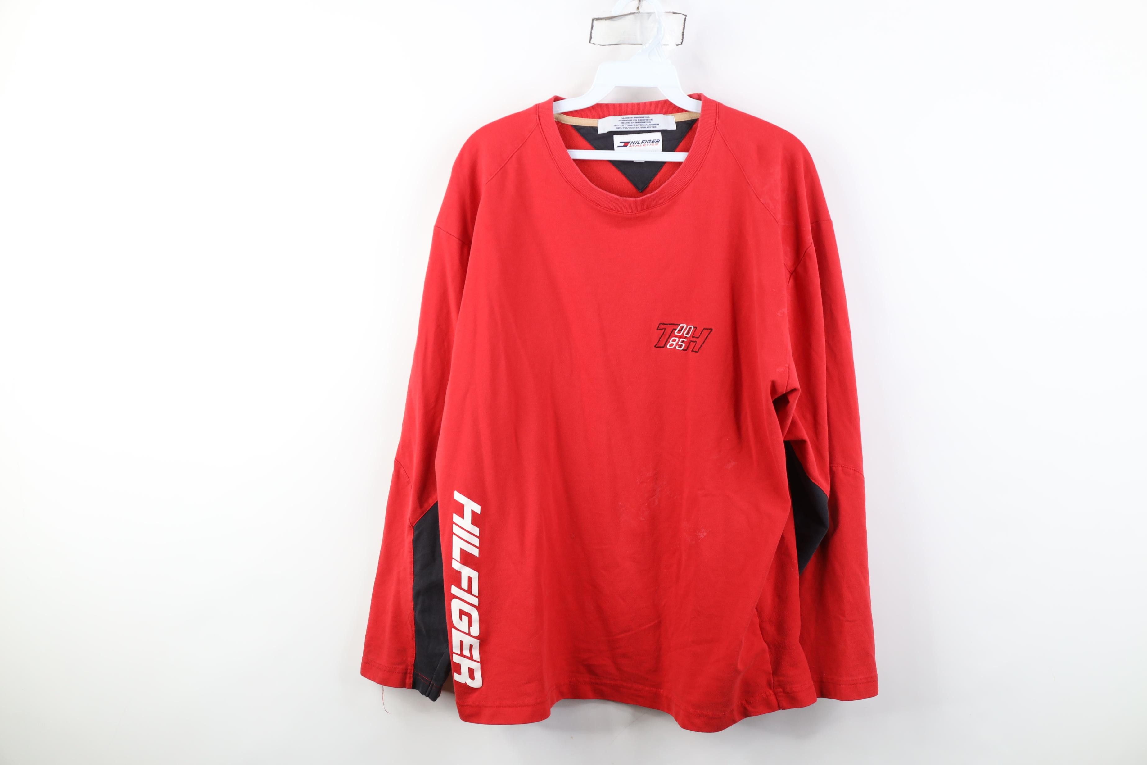 Tommy Hilfiger Vintage Y2K 2000 Tommy Hilfiger Long Sleeve T-Shirt Red Size US L / EU 52-54 / 3 - 1 Thumbnail