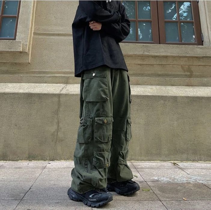Streetwear Y2K Baggy Cargo Multipocket Pants a1 | Grailed