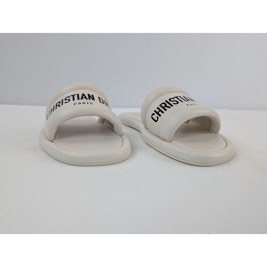 Dior o1rshd1 Every-D Embossed Lambskin Slide Sandal in Off White Size US 7 / EU 40 - 5 Thumbnail