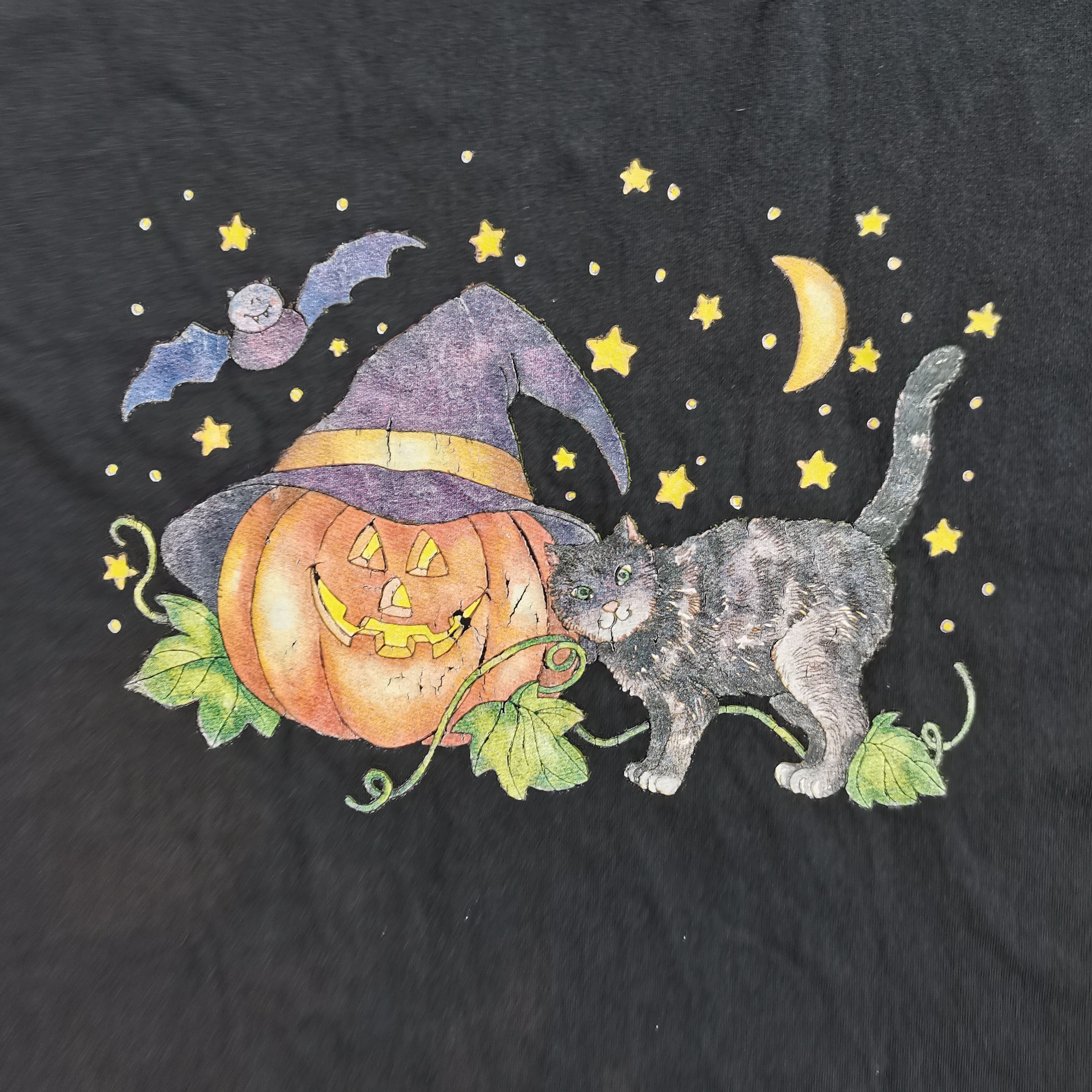 Vintage Vintage HALLOWEEN CAT Black Tee Size US XL / EU 56 / 4 - 2 Thumbnail
