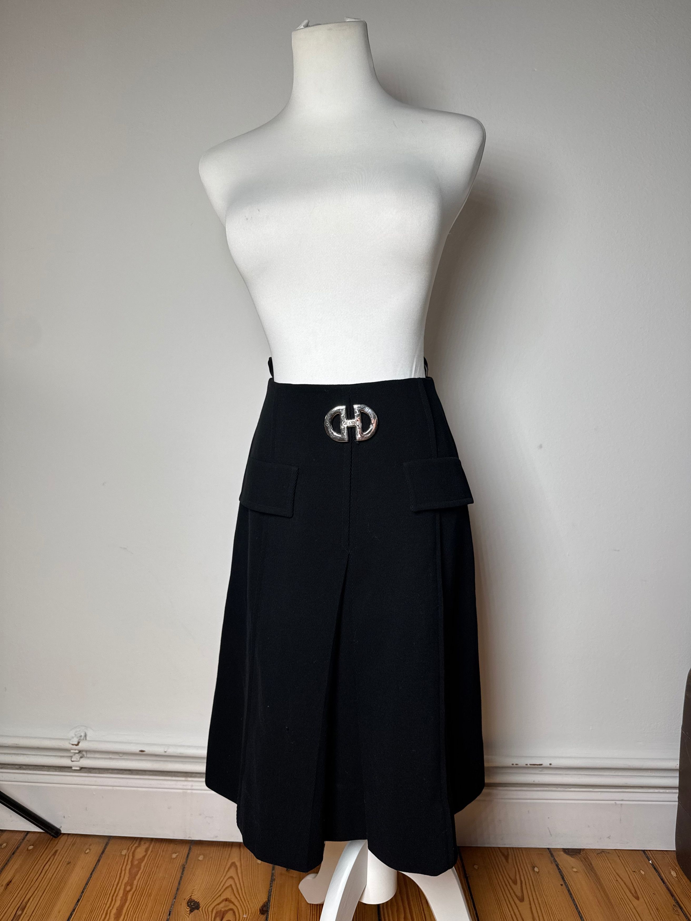 Celine Vintage Paris Skirt Black M Size 27" / US 4 / IT 40 - 1 Thumbnail