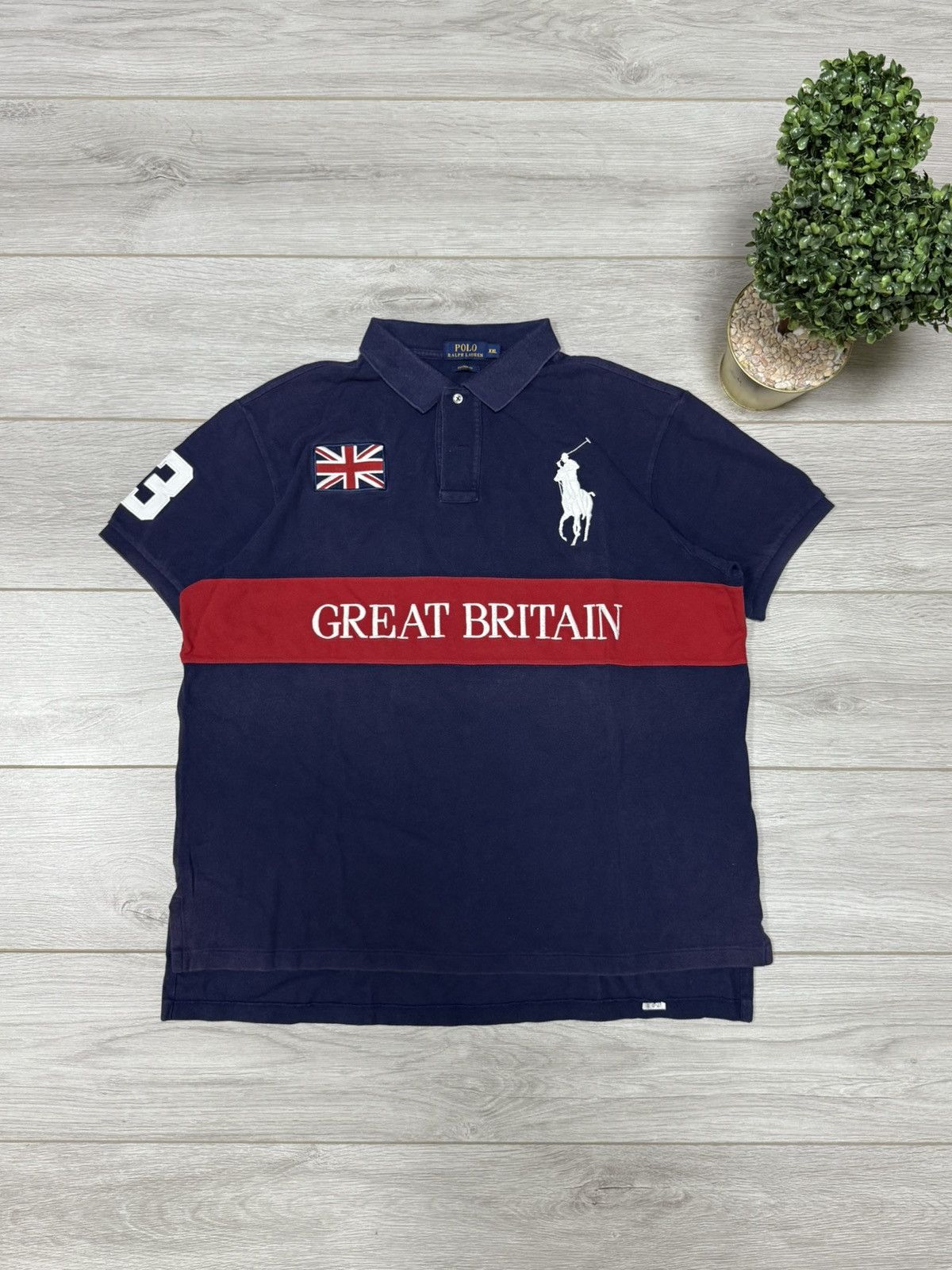 Polo Ralph Lauren POLO RL 🇬🇧 Great Britain England flag vintage big logo shirt Size US XXL / EU 58 / 5 - 1 Thumbnail