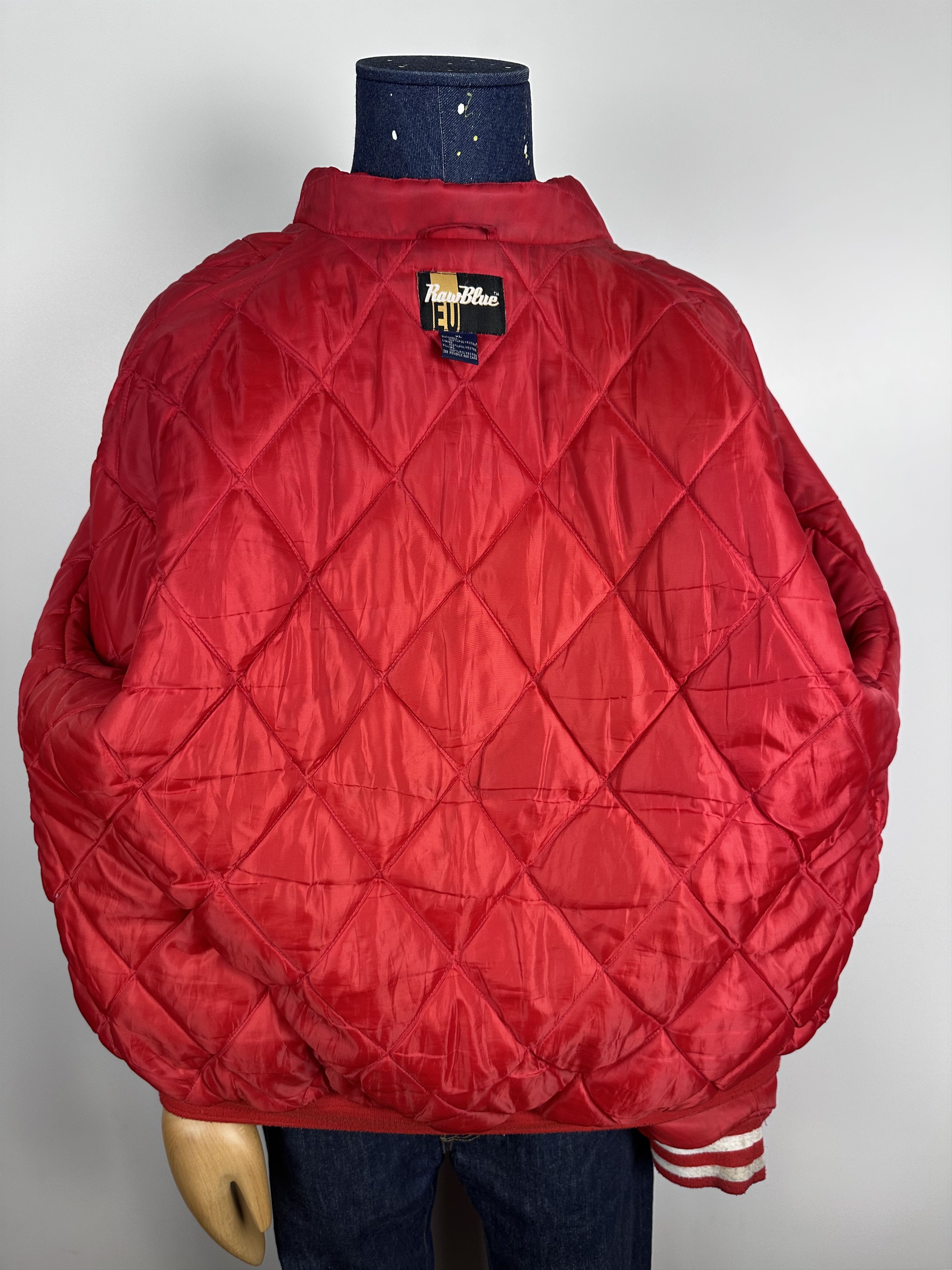 NBA × Vintage Vintage Raw Blue 1on1 Basketball Bomber Jacket NBA Red Mens Size US XL / EU 56 / 4 - 10 Thumbnail