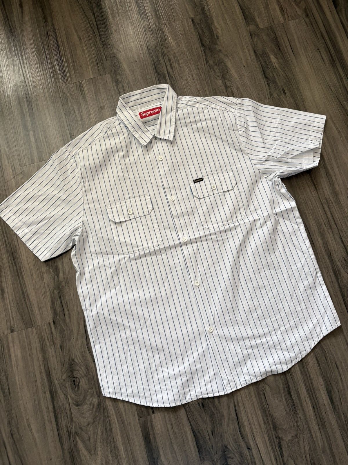 Supreme Supreme AOI Eyes S/S Work Shirt Stripe | Grailed