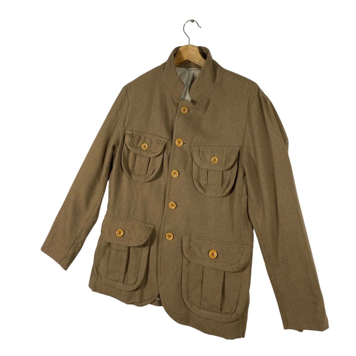 Japanese Brand Soutiencol Wool Button Jacket Size 3 (M) Brown Colour Size US M / EU 48-50 / 2 - 2 Thumbnail