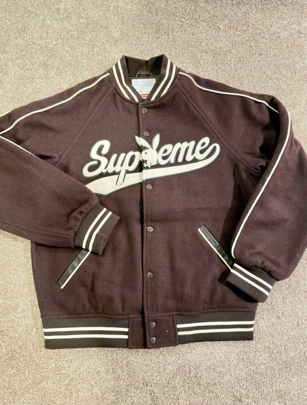 Playboy × Supreme Supreme Playboy Wool Varsity Jacket Size US M / EU 48-50 / 2 - 9 Thumbnail